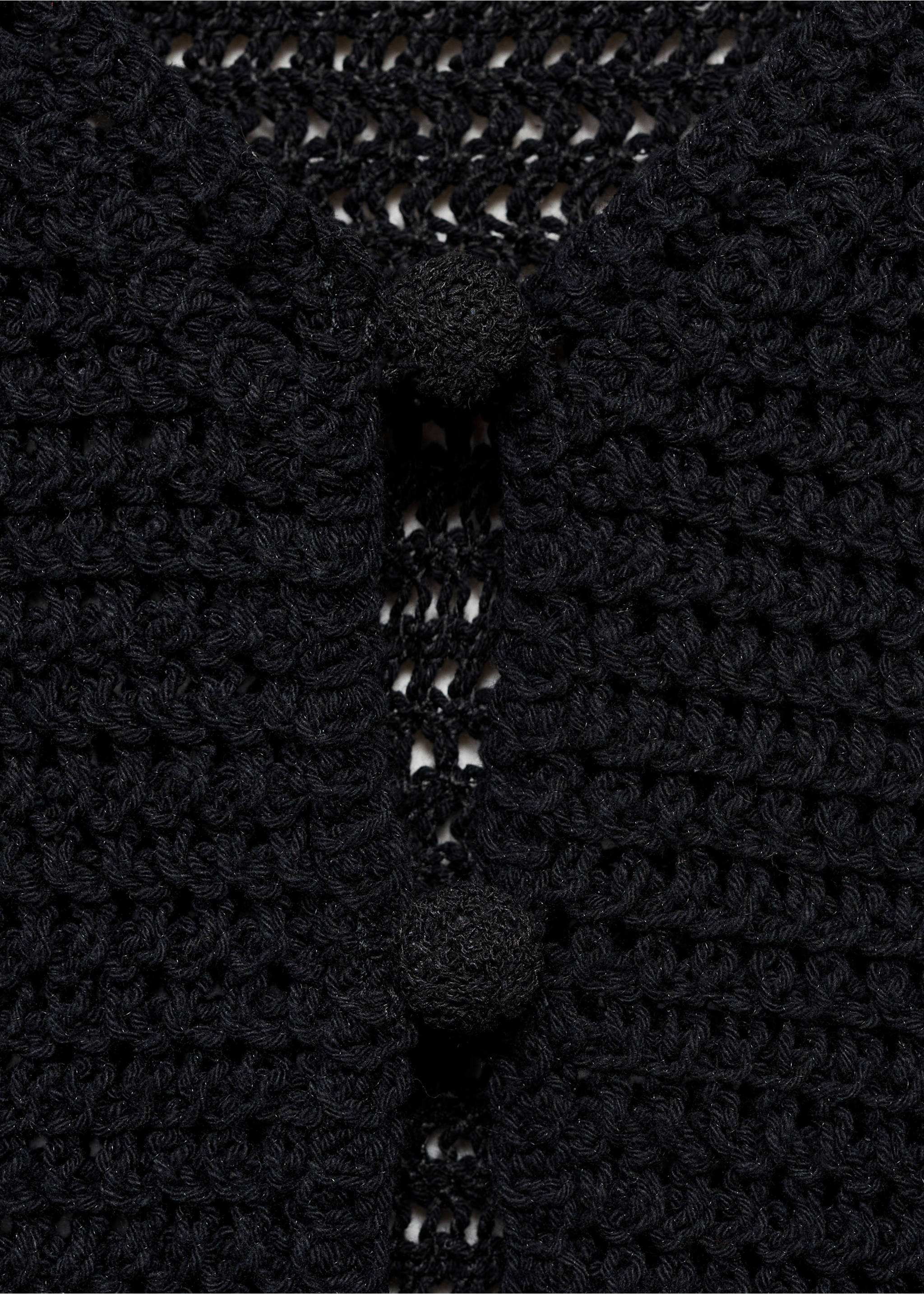 Circular-print crochet waistcoat - Details of the article 0, Black. Ref: 87069215-00.