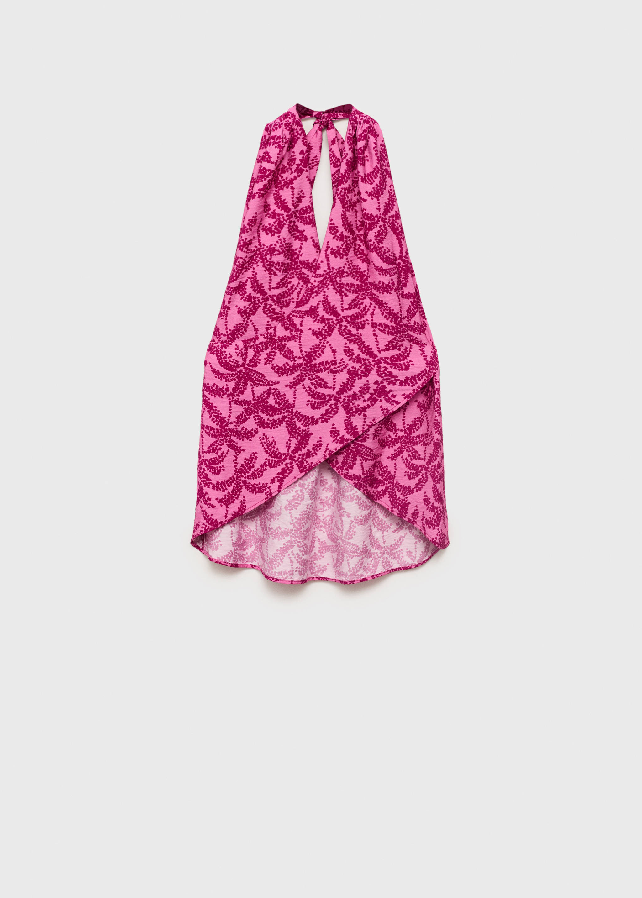 Desenli halter yaka bluz - Modelsiz ürün