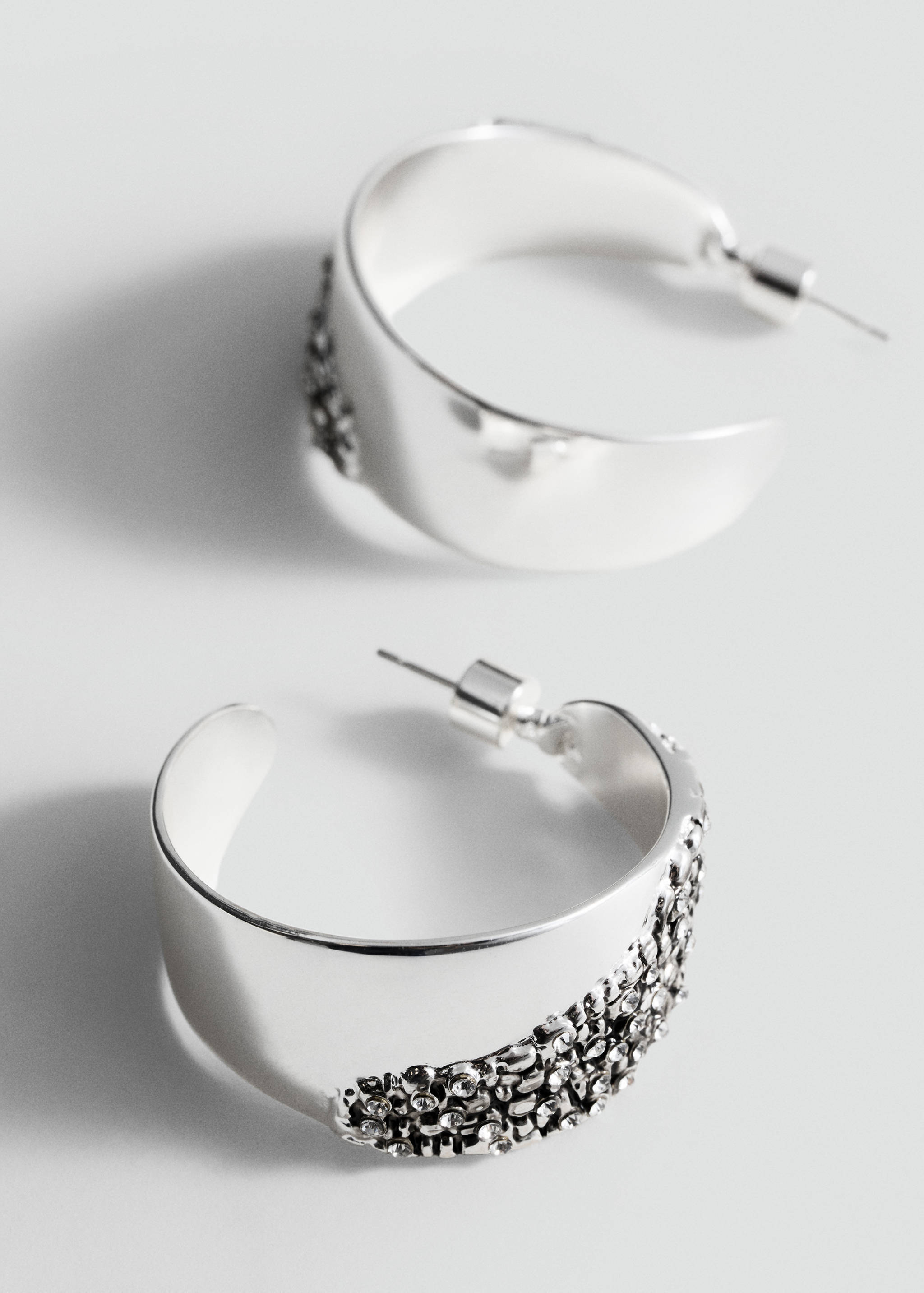 Rhinestone hoop earrings - Medium plane