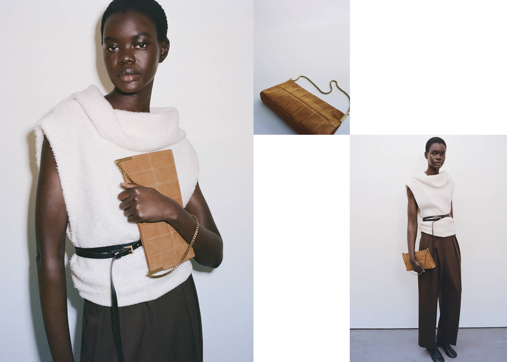 Suede baguette bag - Panoramic plane