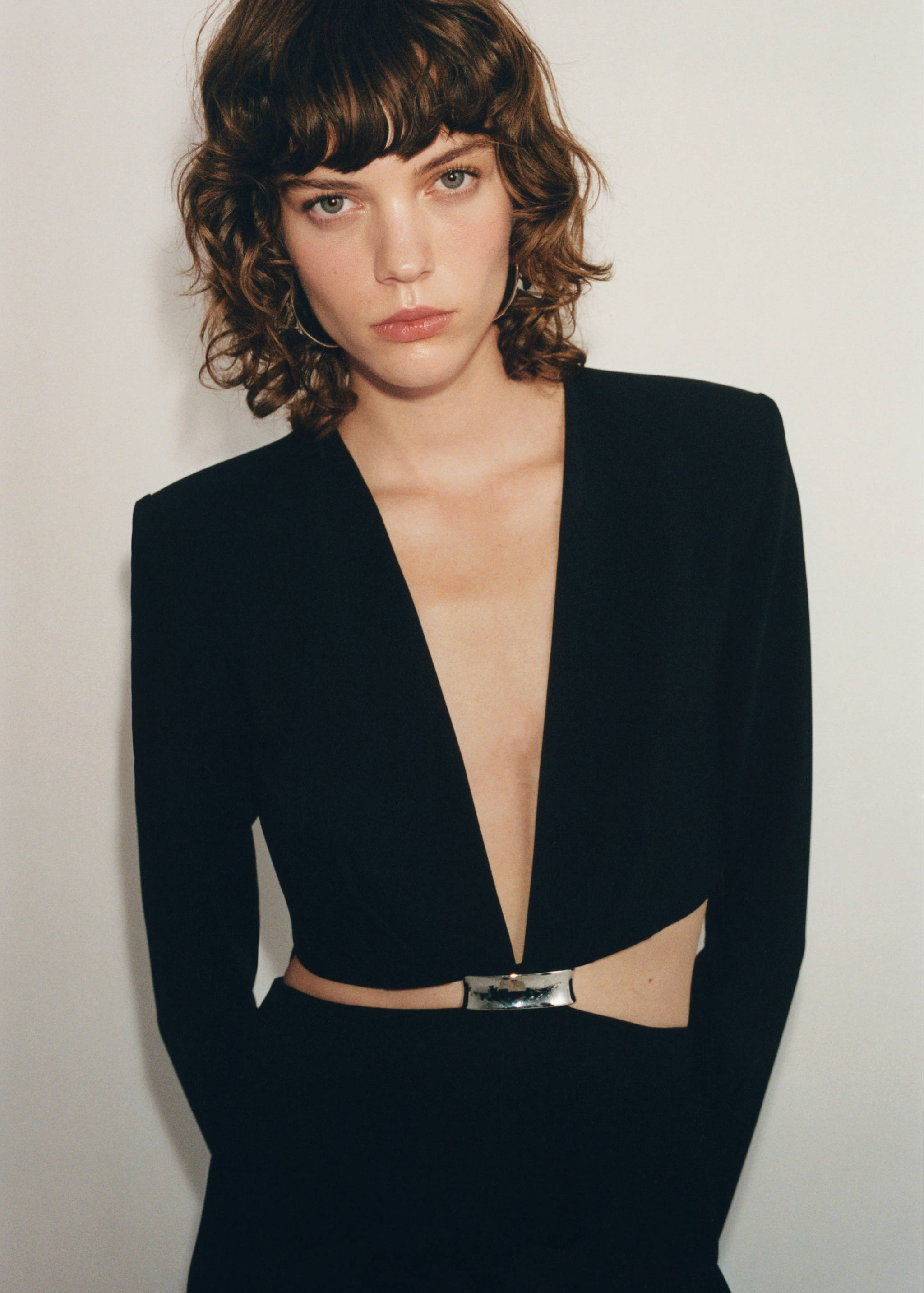 Dress with side slits and metallic detail - Details of the article 1