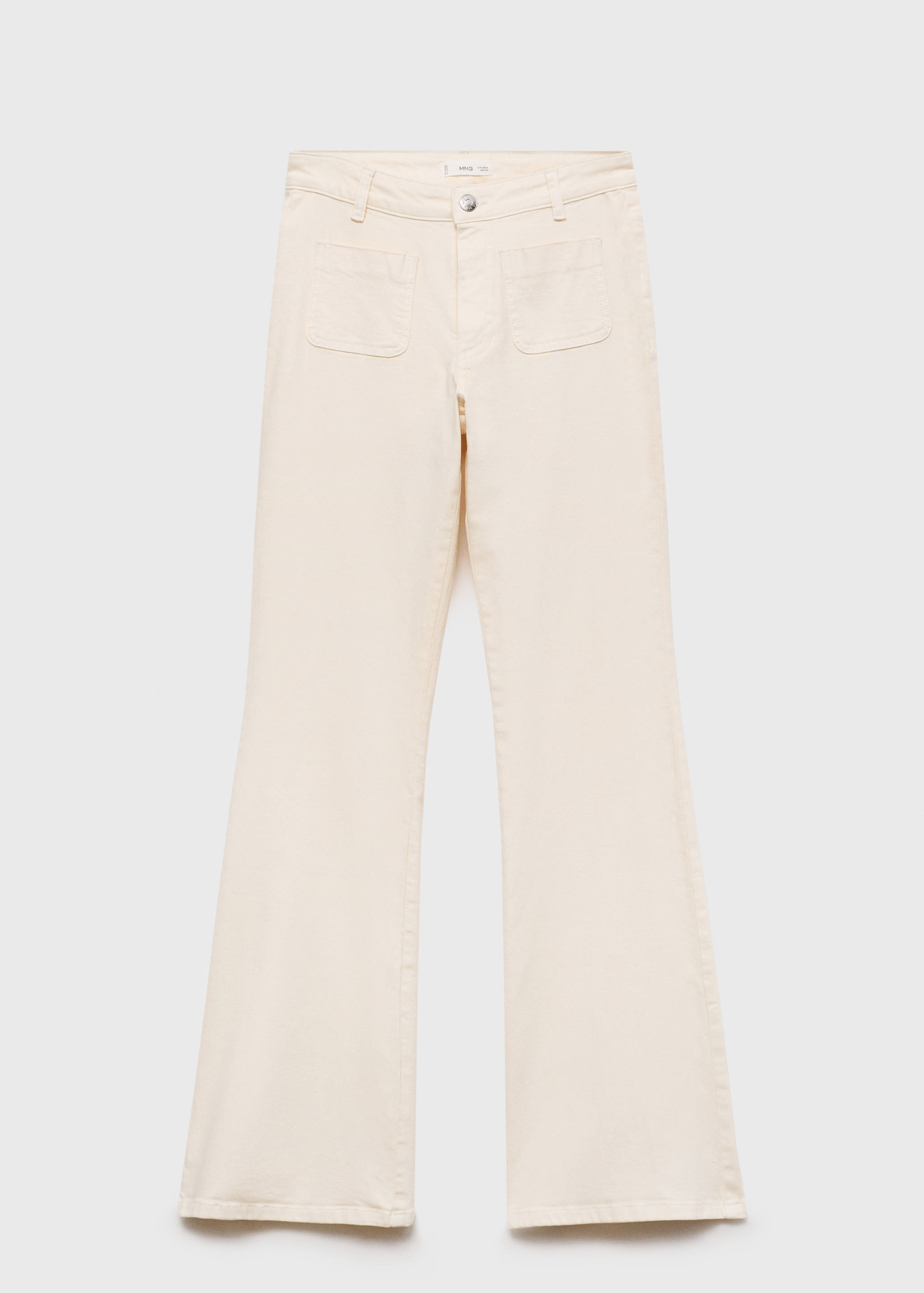 Jeans à boca de sino com bolso - Artigo sem modelo