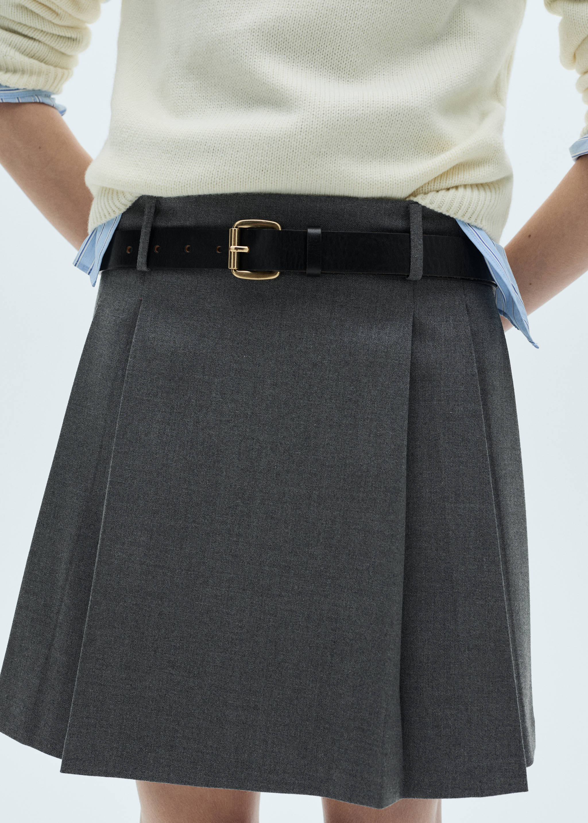 Pleated mini-skirt - Medium plane