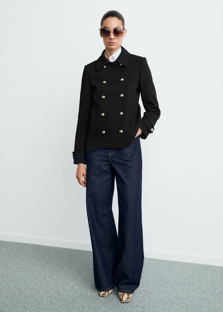 MANGO - Veste rabats double boutonnage noir - M