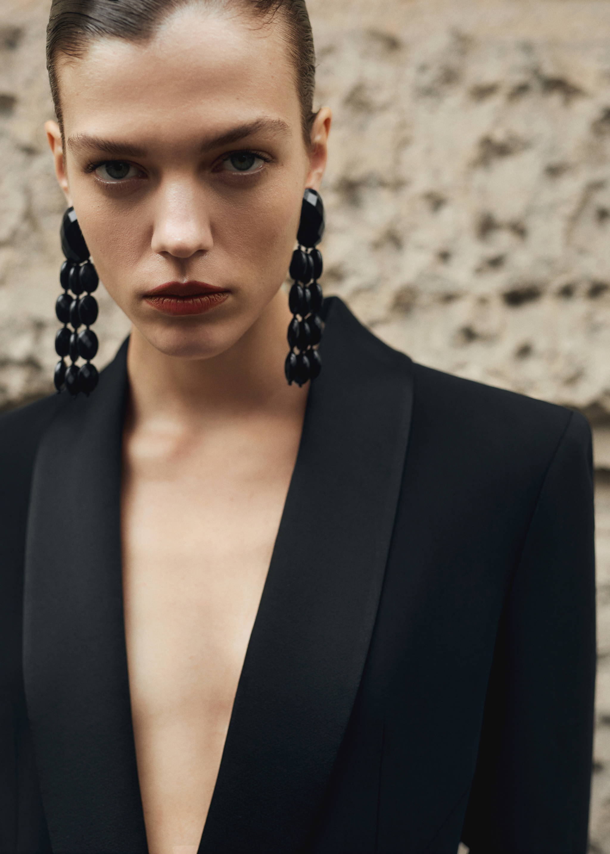 Beaded cascade earrings - General plane