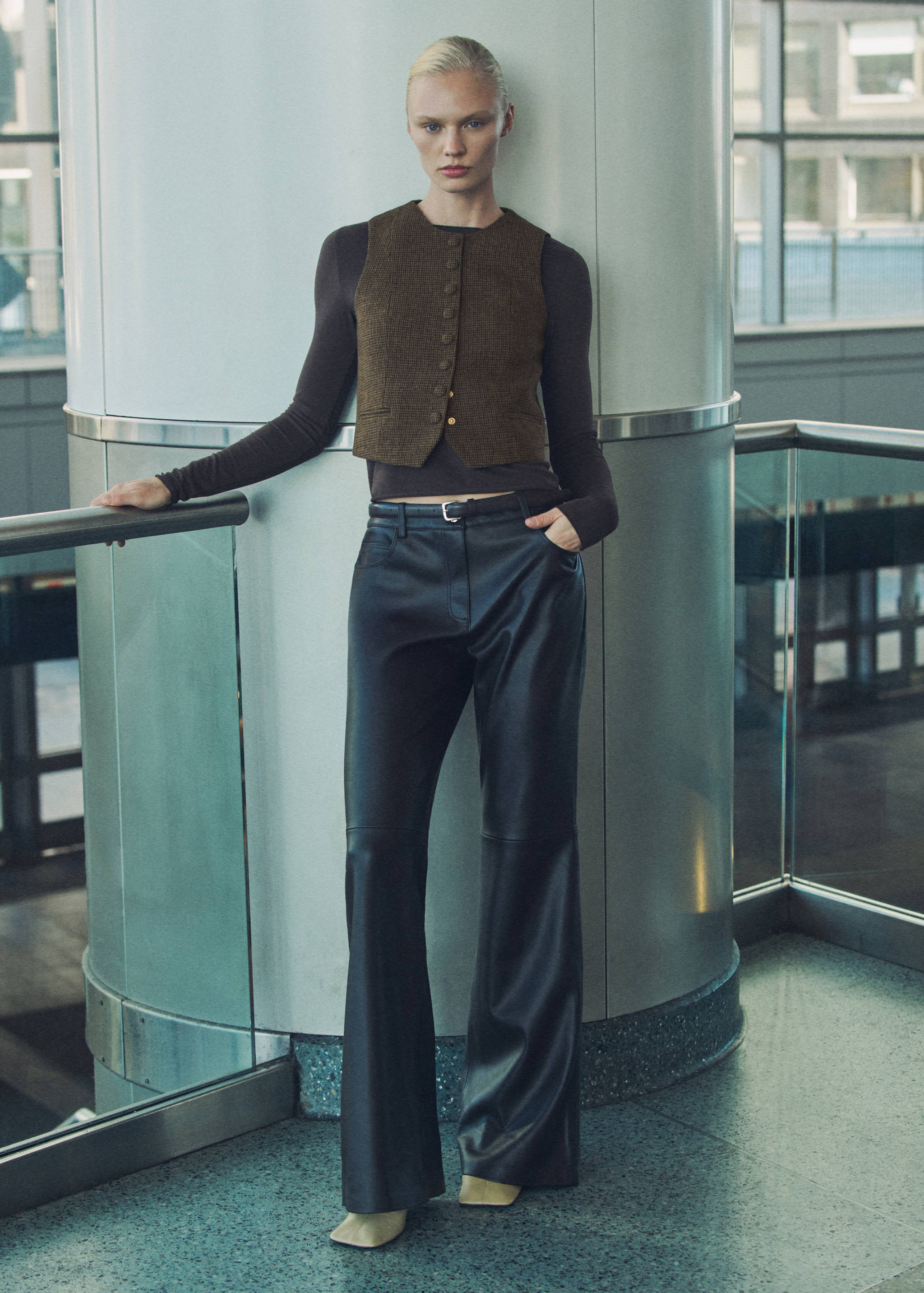 Gilet laine micro pied-de-poule - Plan général