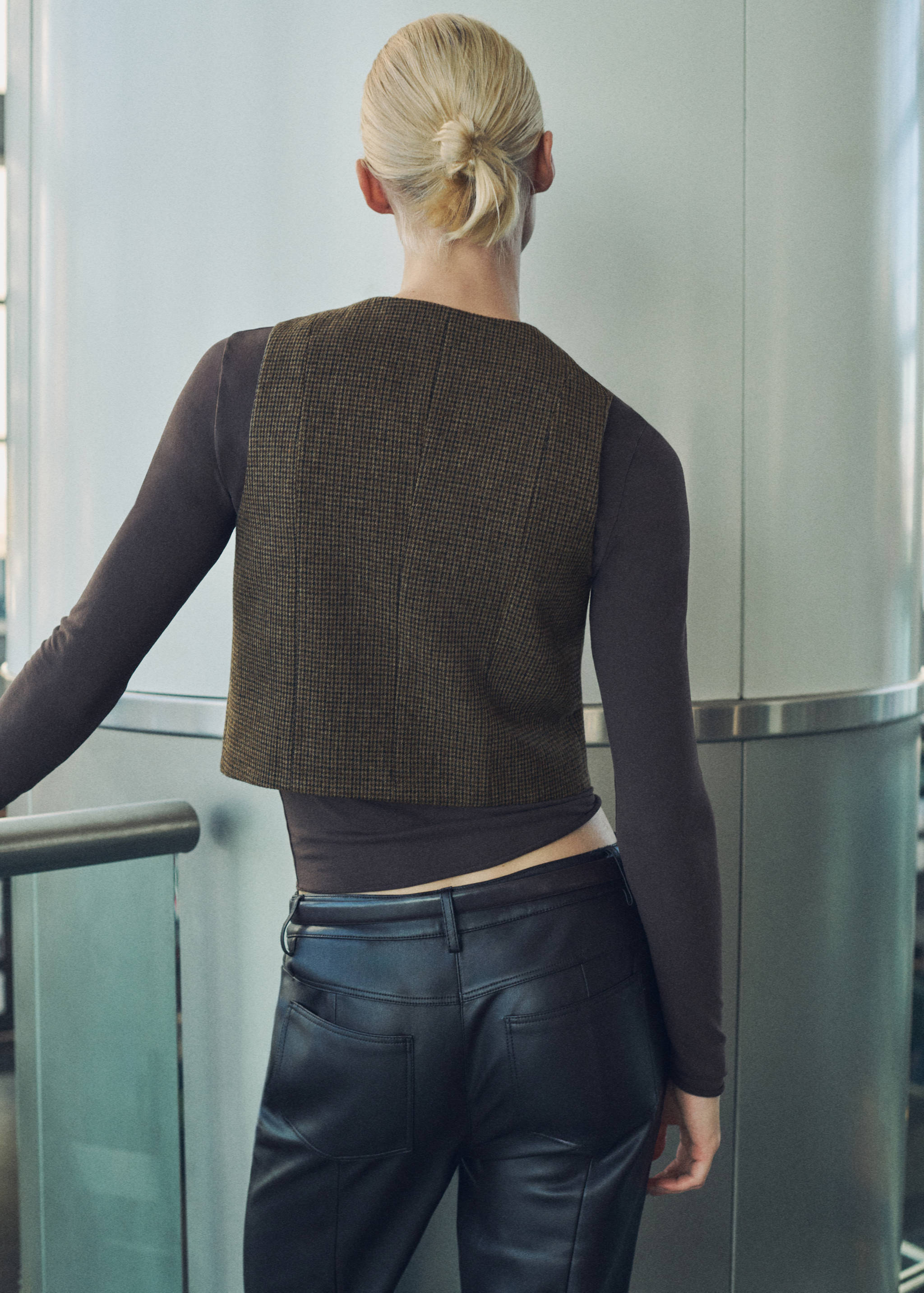 Gilet laine micro pied-de-poule - Verso de l’article