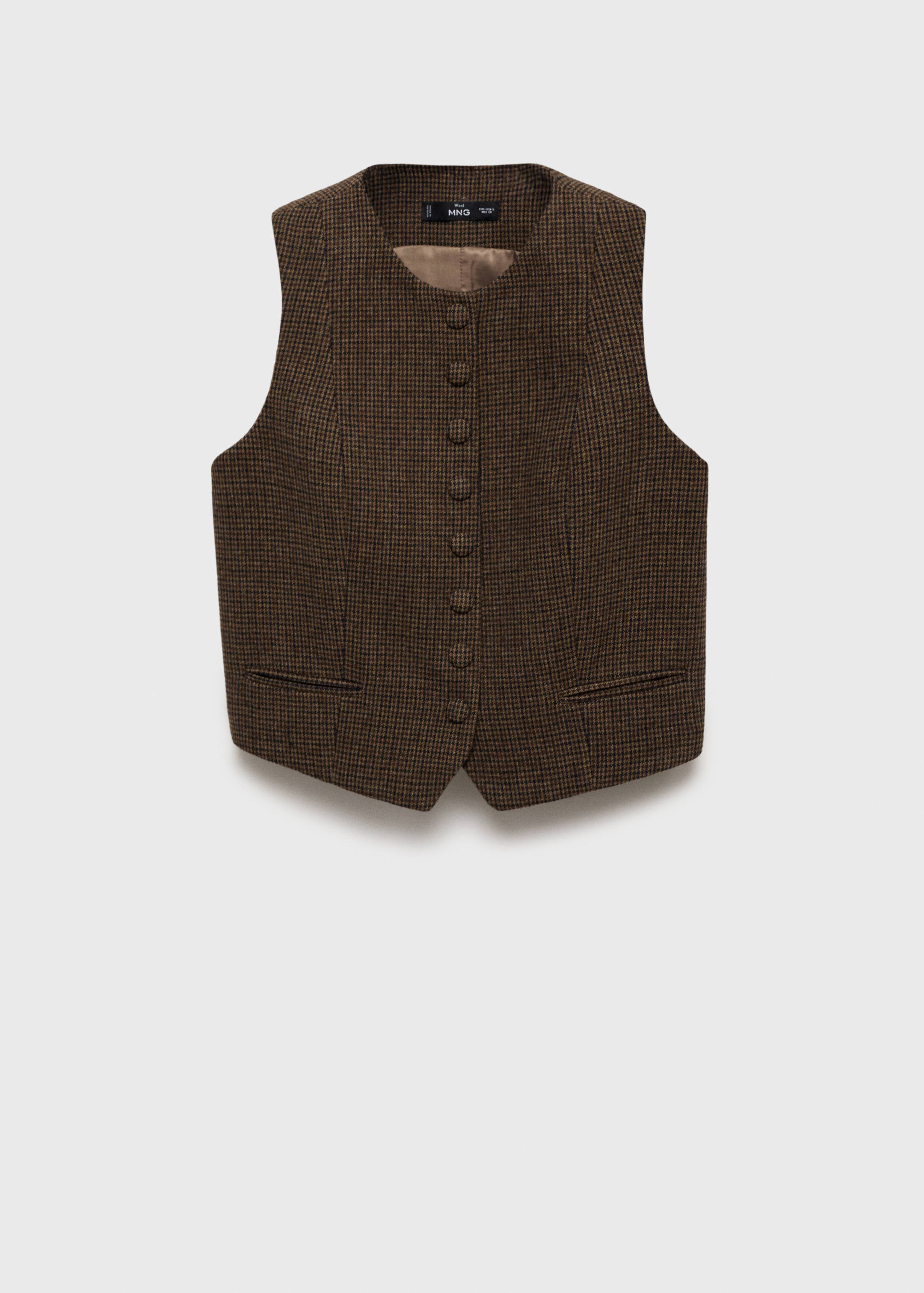 Gilet laine micro pied-de-poule - Article sans modèle