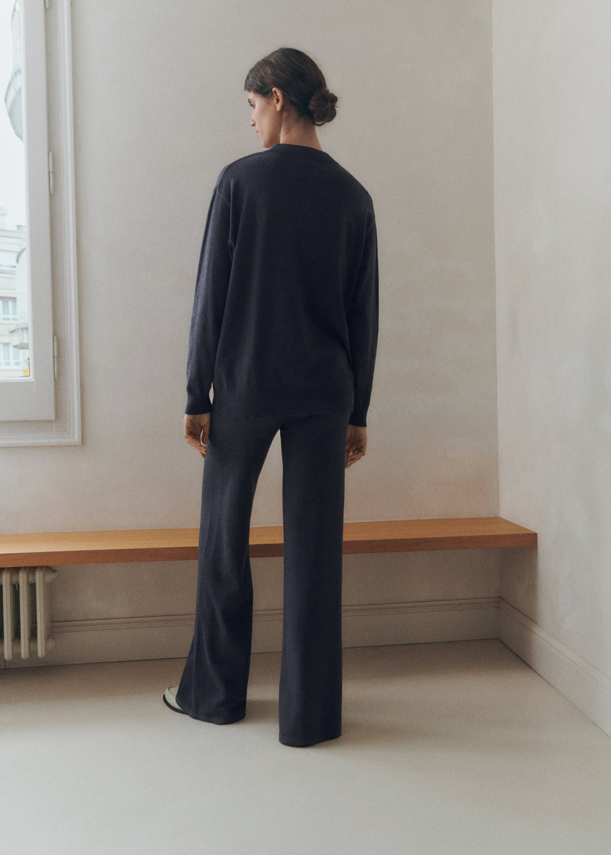 Wide leg knitted maternity trousers - Reverse of the article