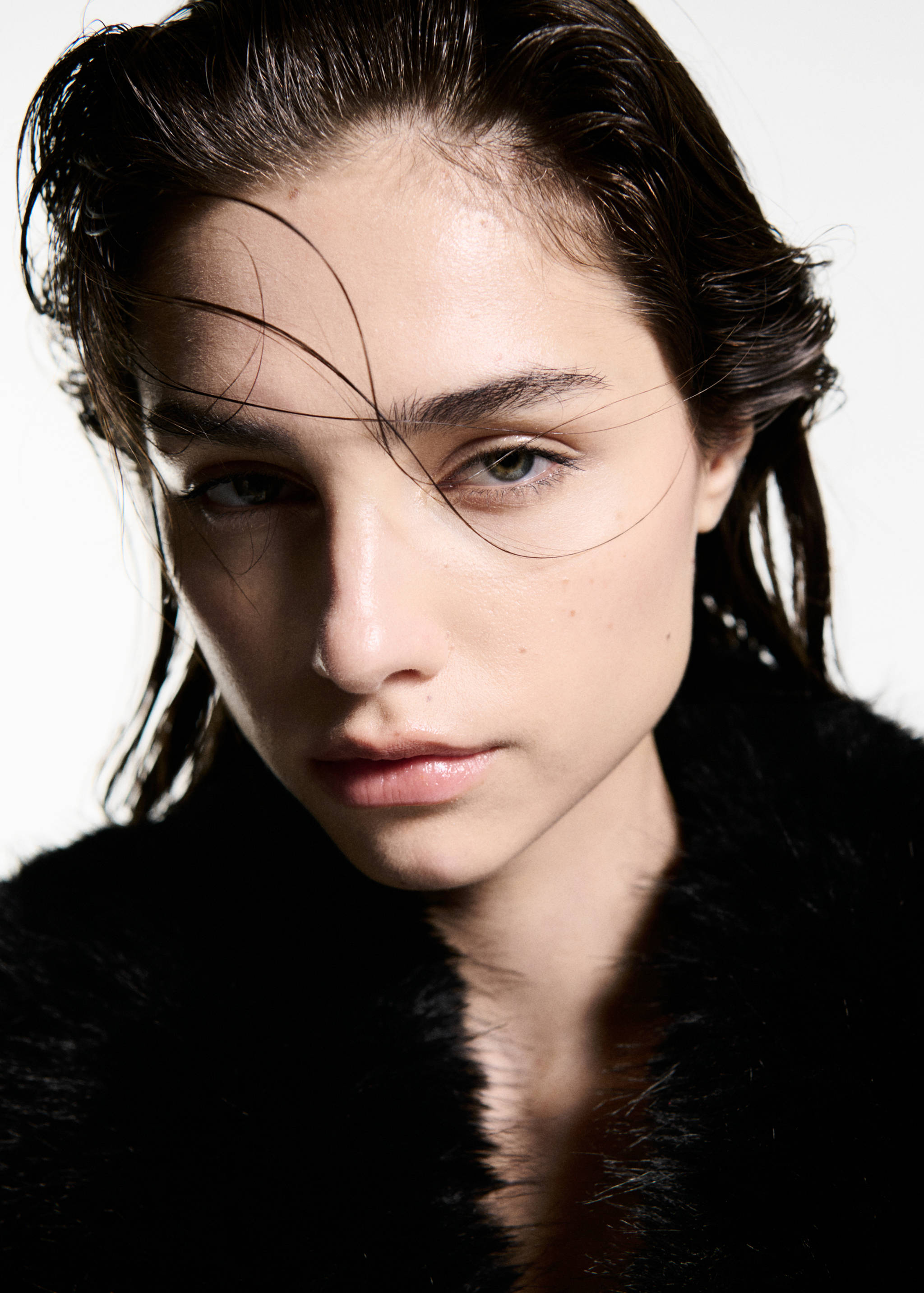 Παλτό μαλλί Manteco με αποσπώμενο γιακά γούνινο - Λεπτομέρεια του προϊόντος 1