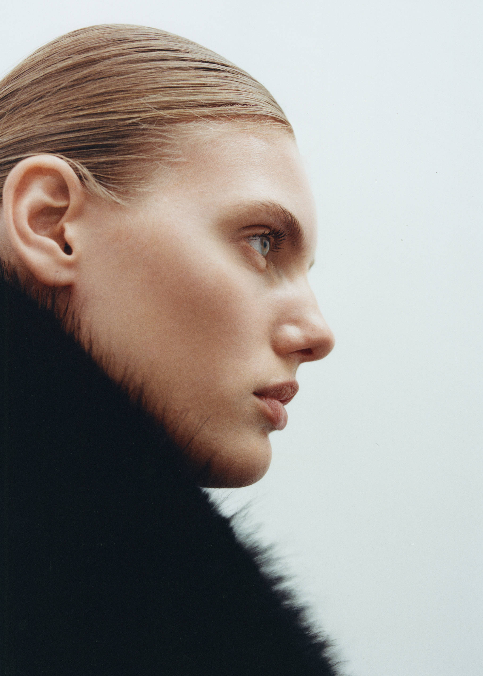 Παλτό μαλλί Manteco με αποσπώμενο γιακά γούνινο - Λεπτομέρεια του προϊόντος 7