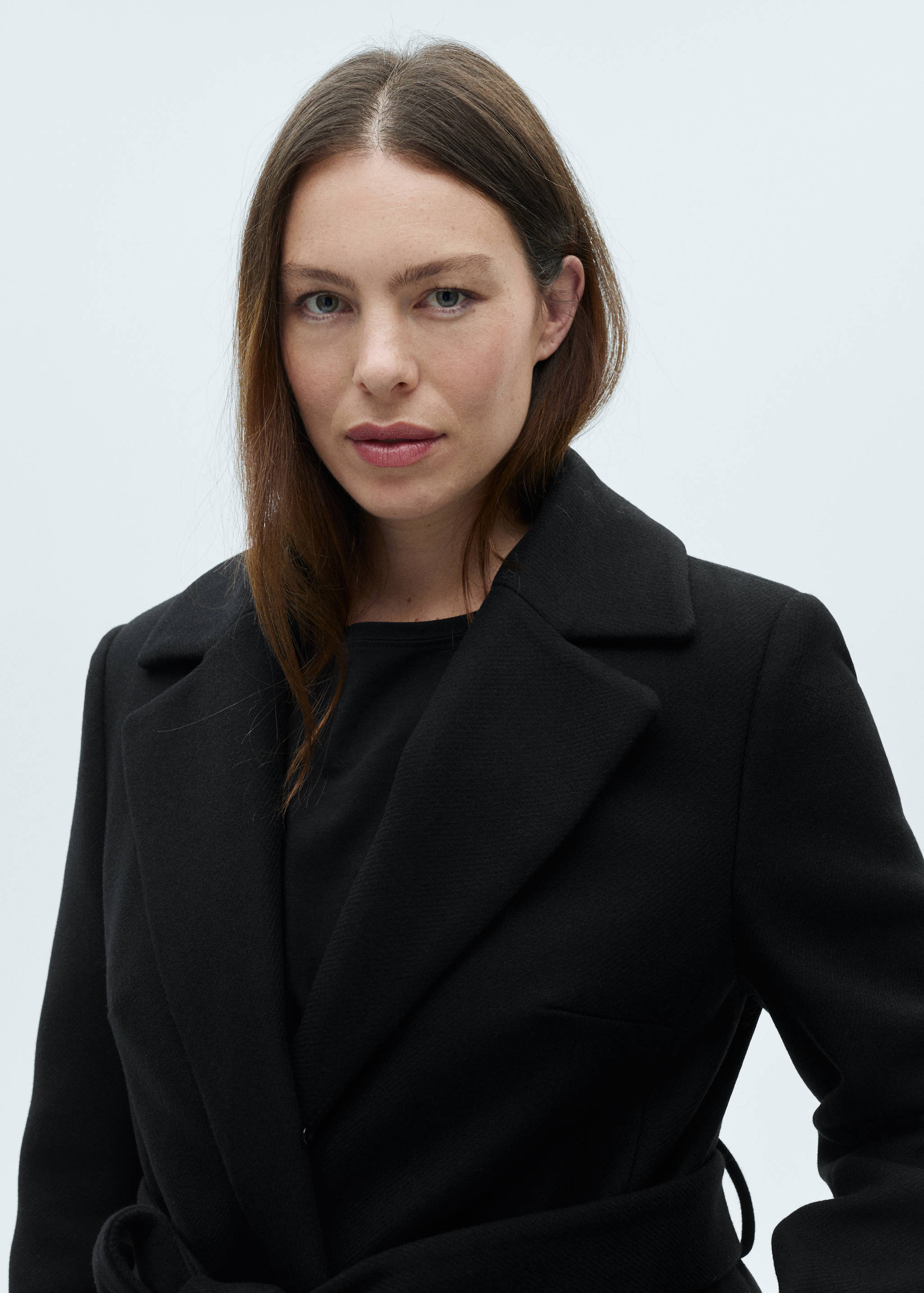 Παλτό μαλλί Manteco με αποσπώμενο γιακά γούνινο - Λεπτομέρεια του προϊόντος 4