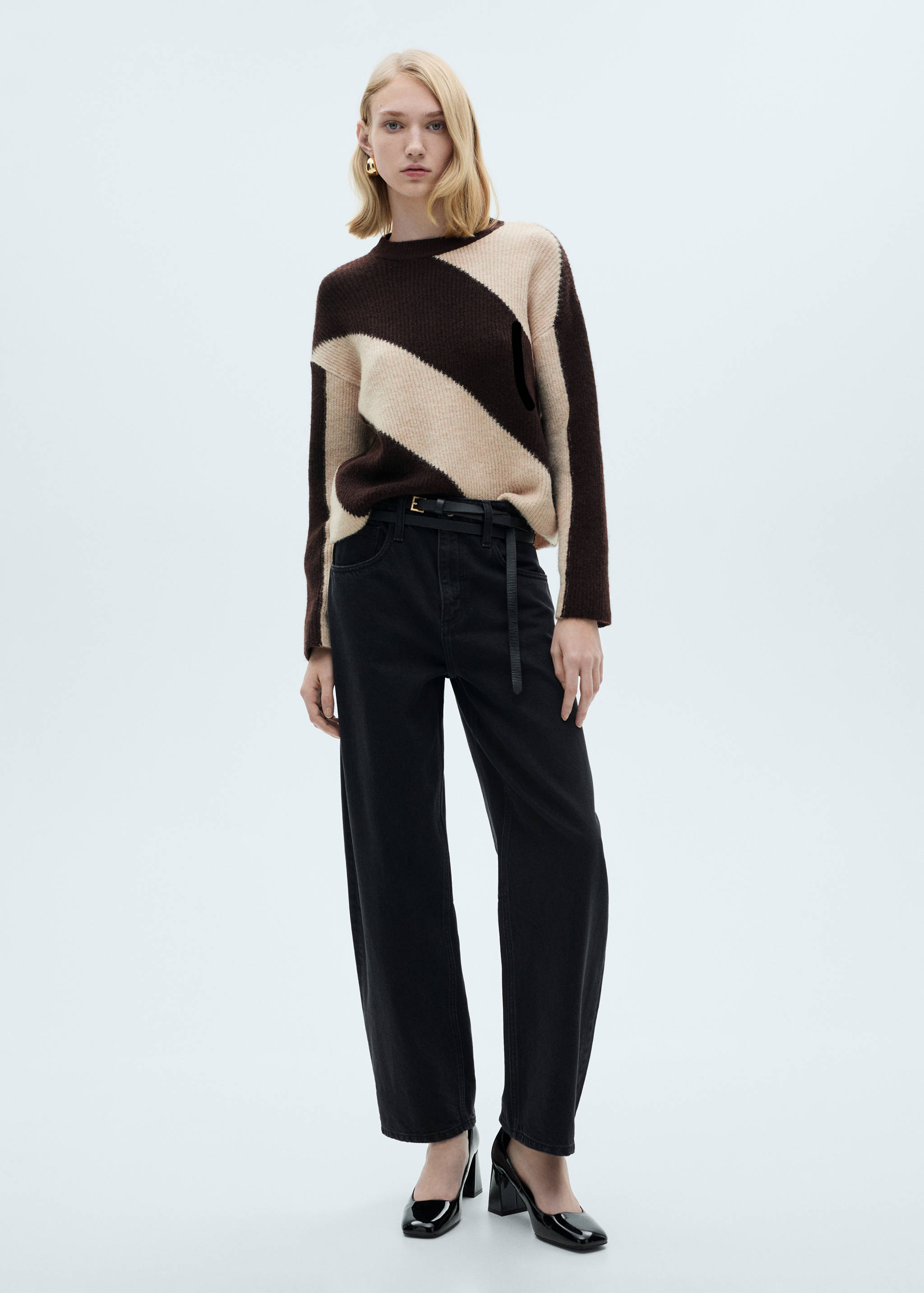 Pull-over en maille à rayures - Plan général