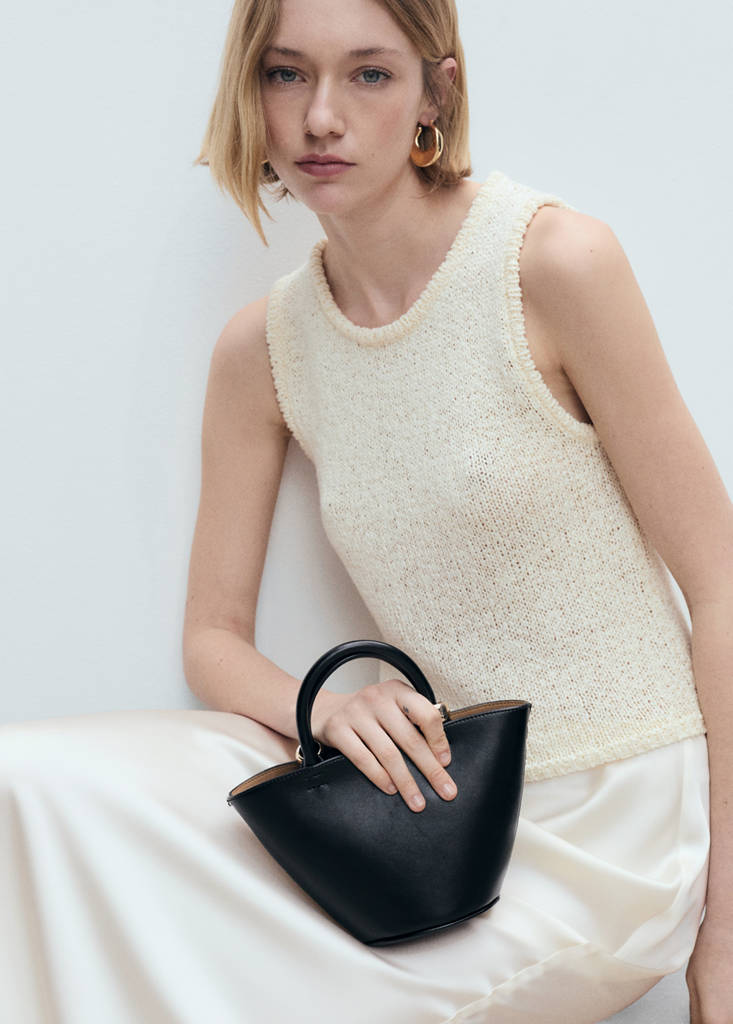 Midi satin skirt — Ecru