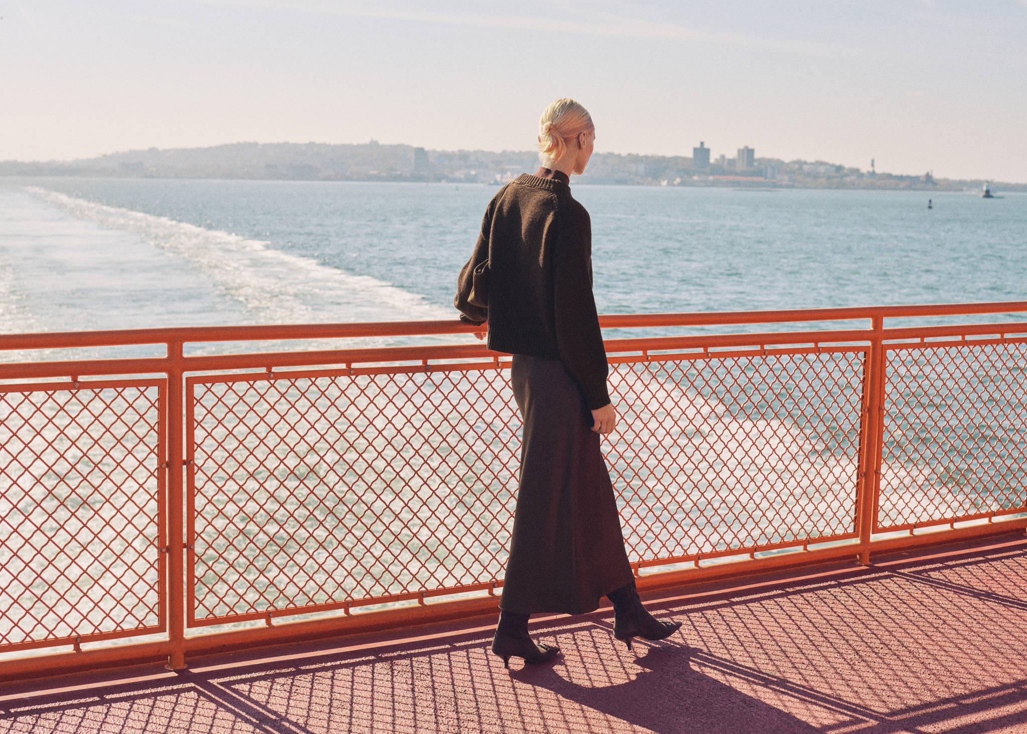 Midi satin skirt - Panoramic plane