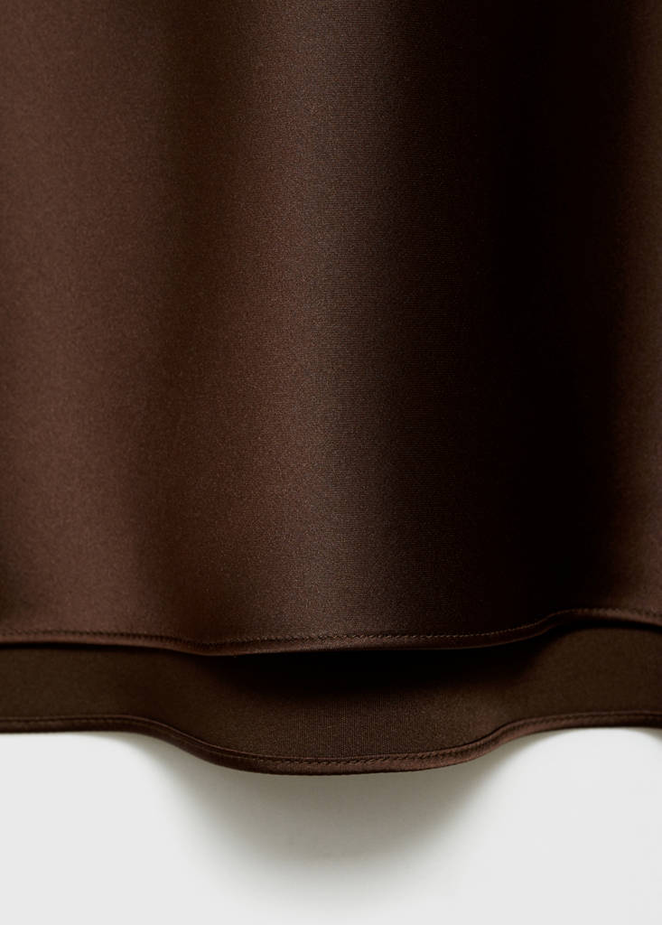 Midi satin skirt — Chocolate