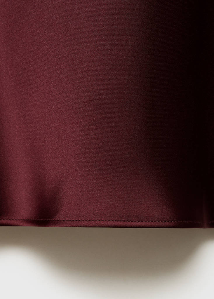 Midi satin skirt — Burgundy