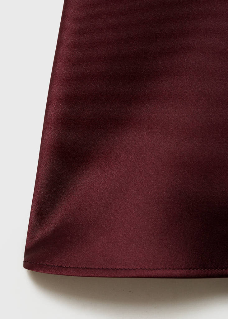Midi satin skirt — Burgundy