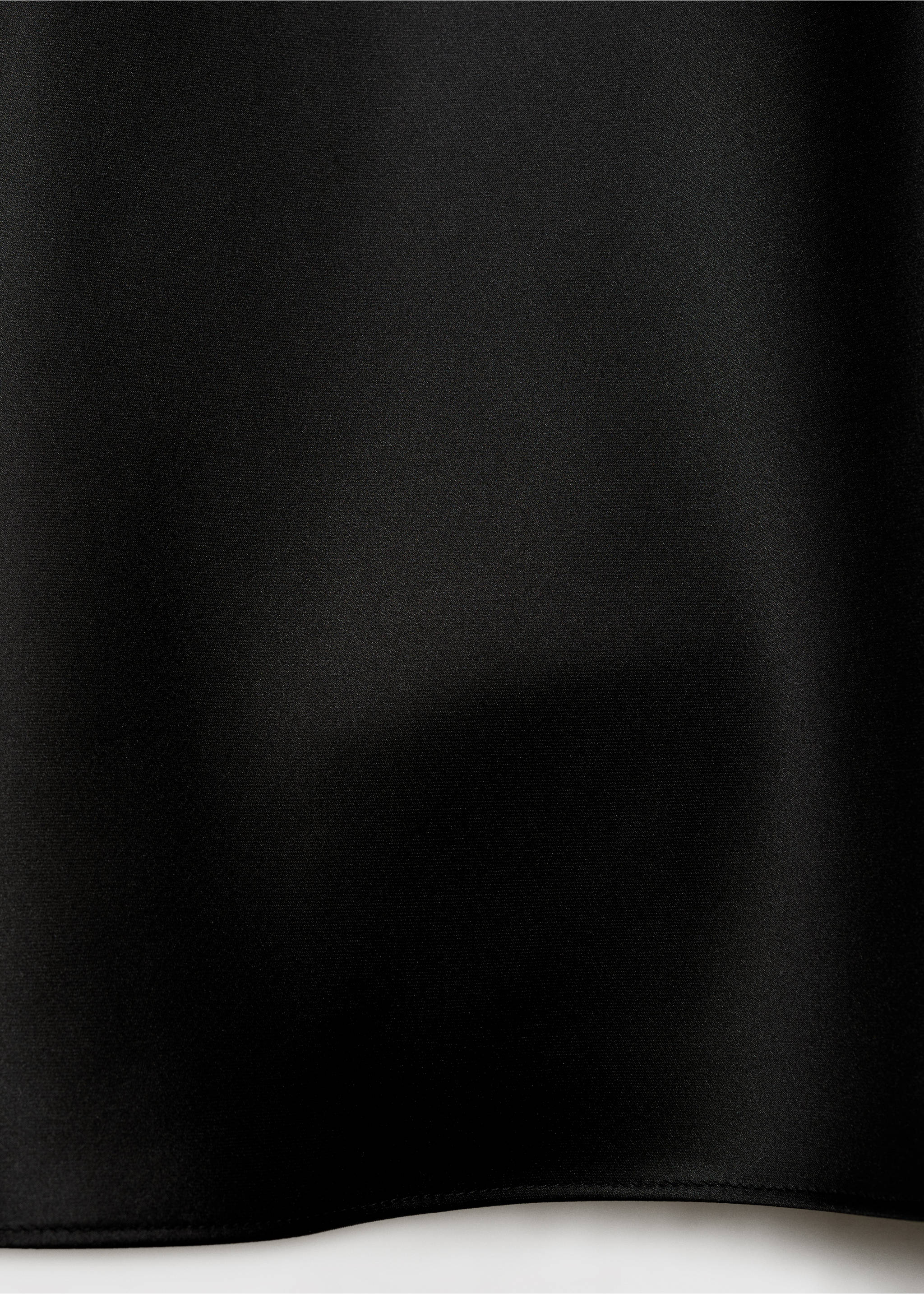 Midi satin skirt - Details of the article 8, Black. Ref: 87070455-00.