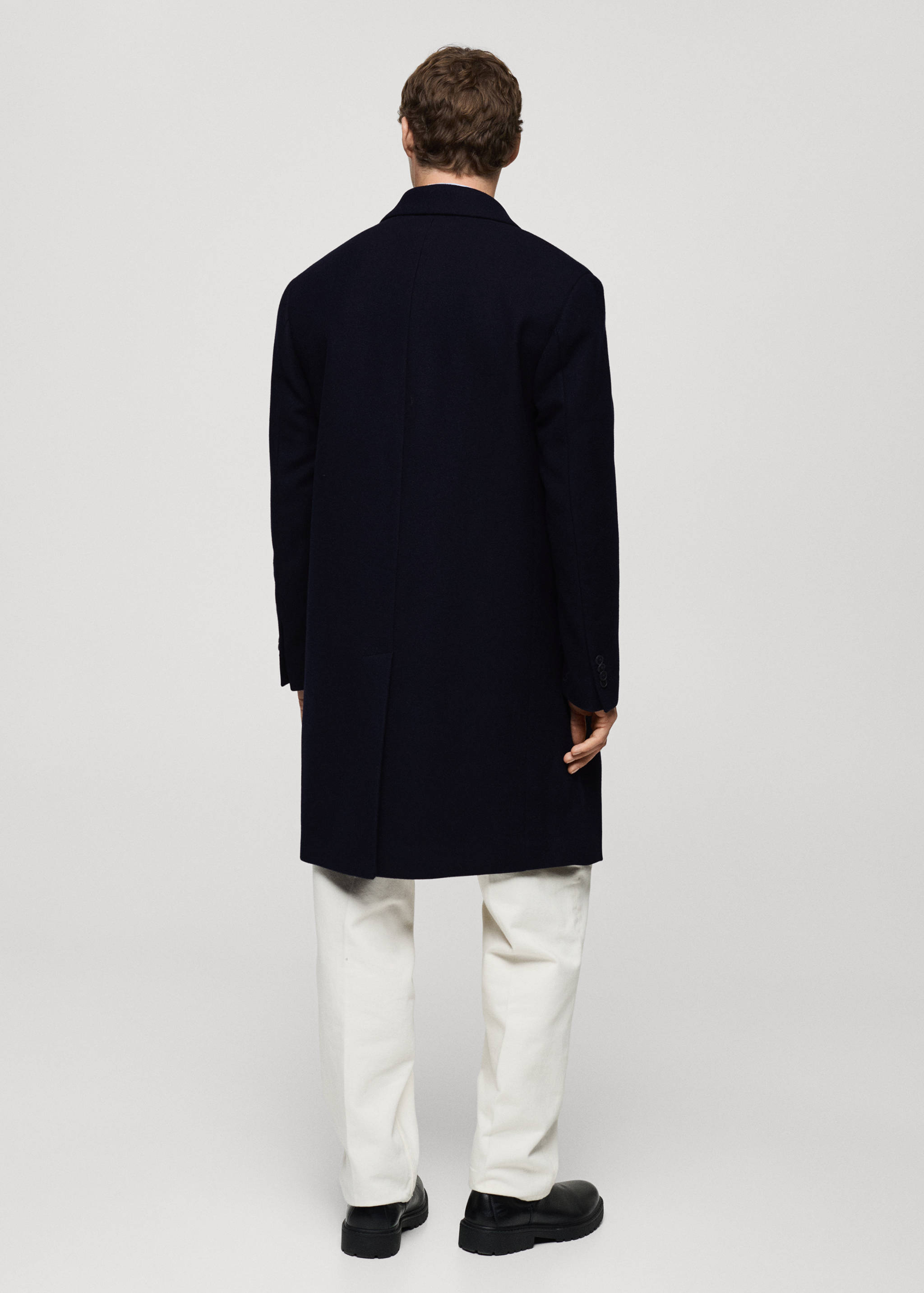 Relaxed-fit long wool coat - Reverse of the article