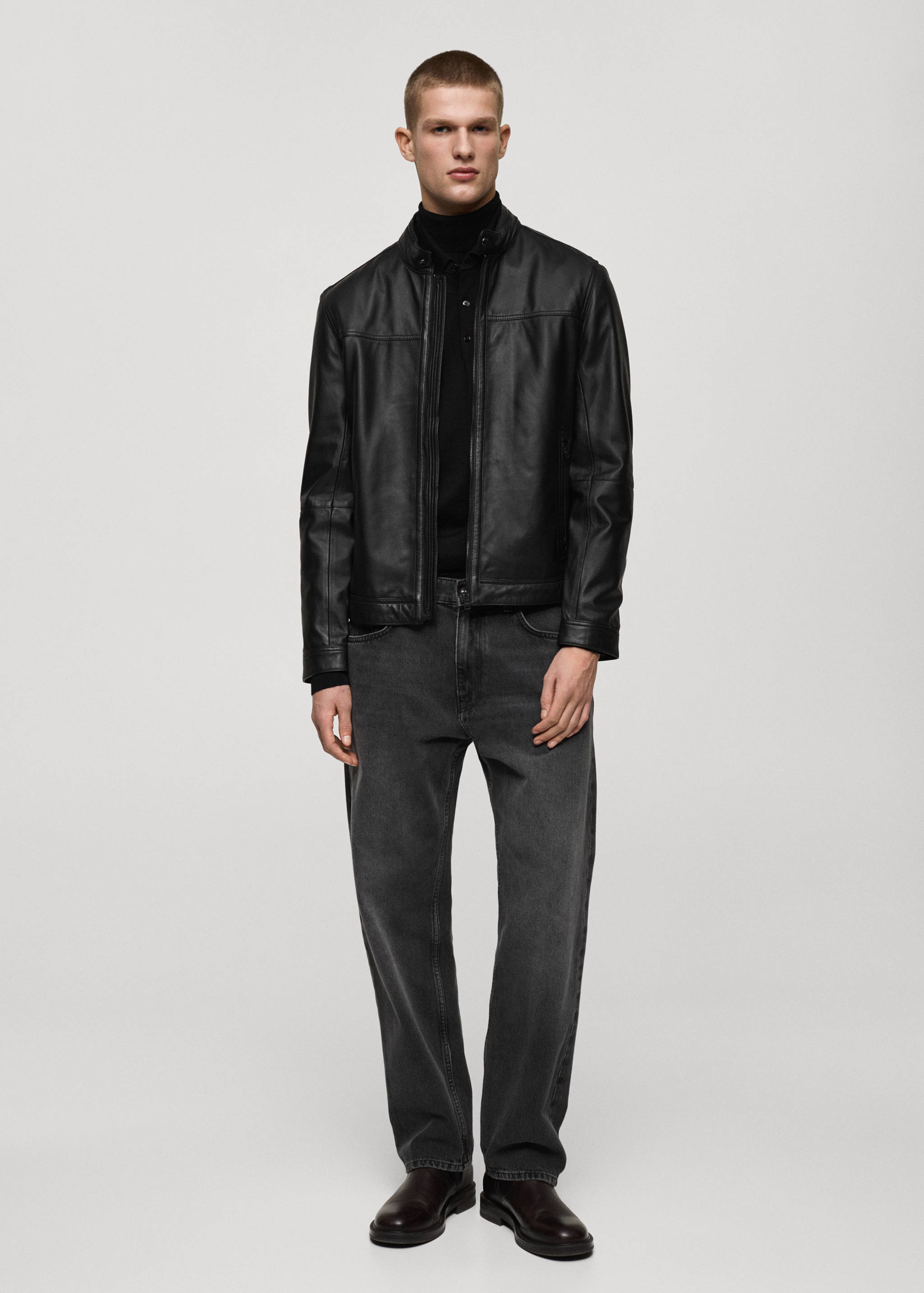 Nappaleder-Bikerjacke - Allgemeine Ansicht