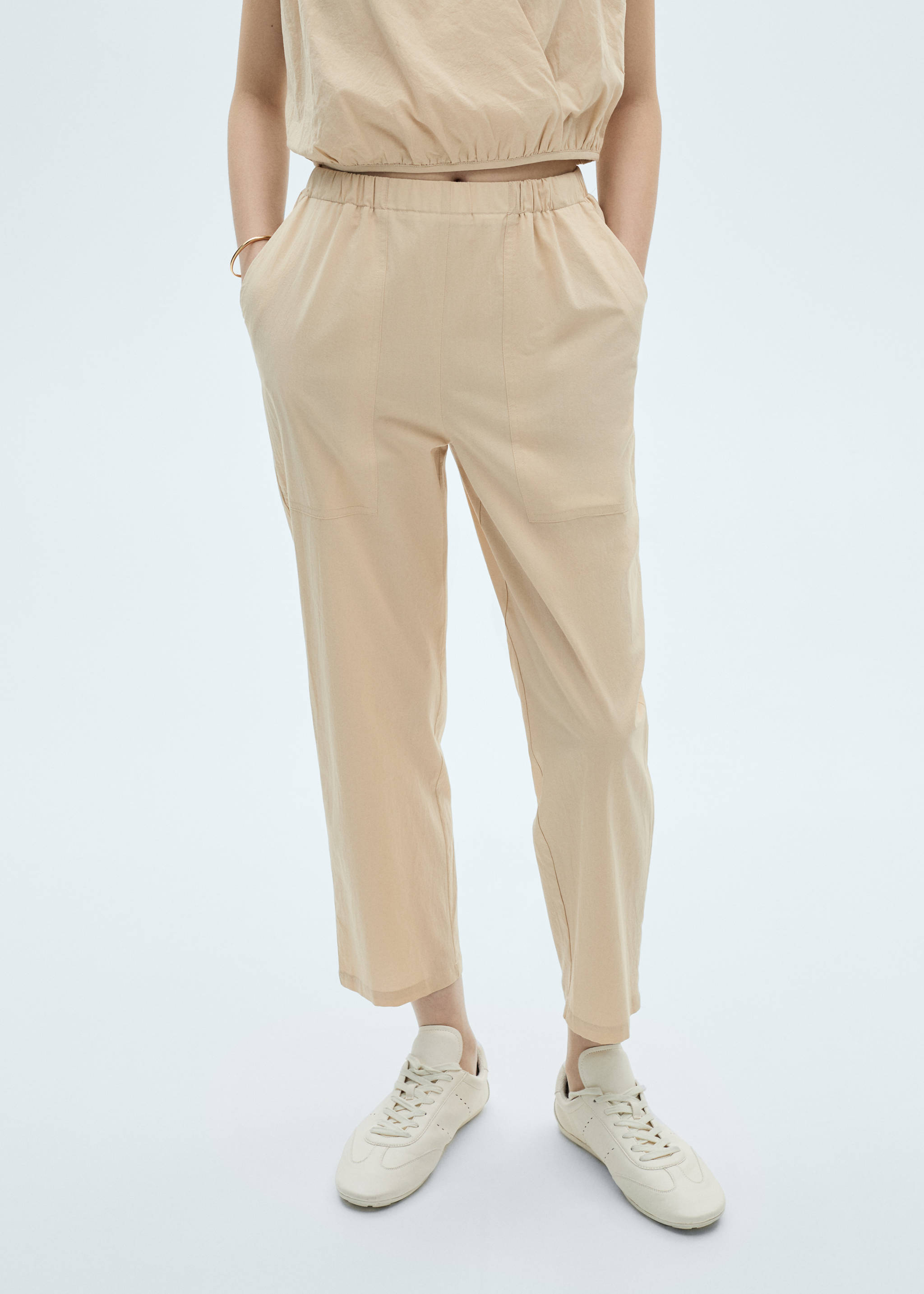 Cotton crop trousers - Medium plane