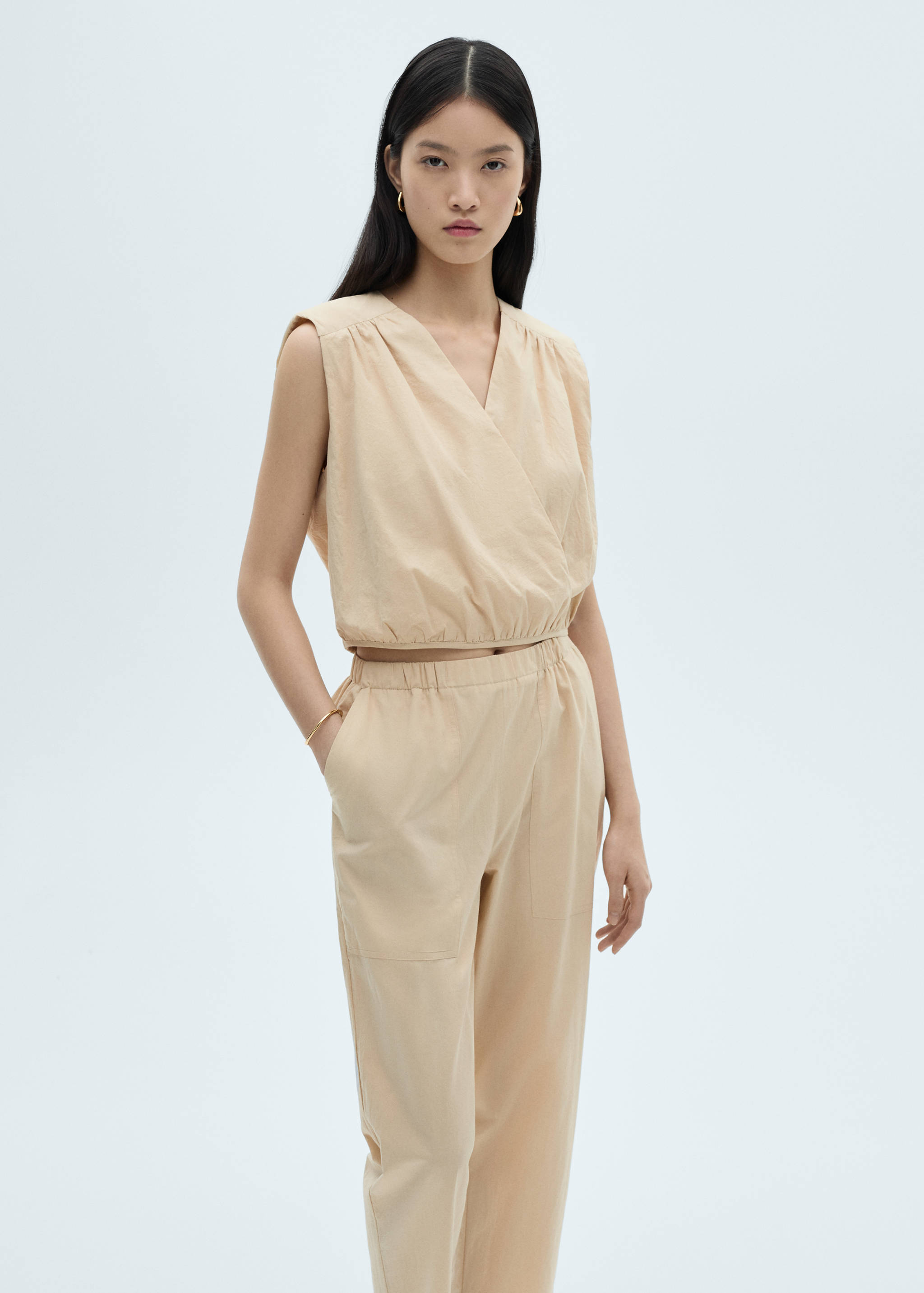 Cotton crop trousers - Details of the article 1