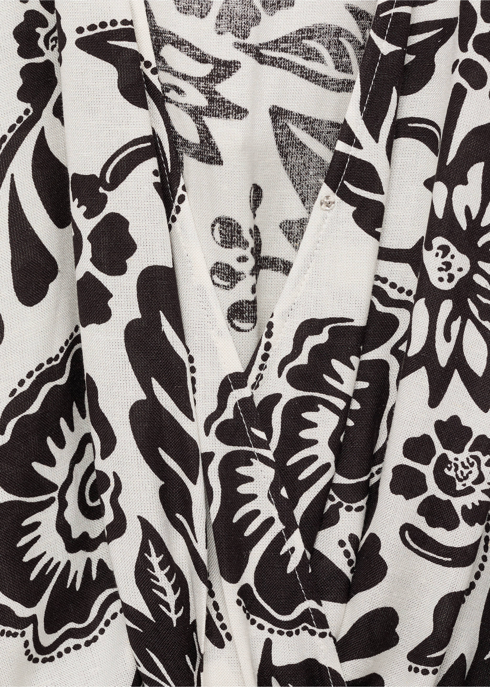 Belt printed jumpsuit - Details of the article 0, White. Ref: 87070579-00.