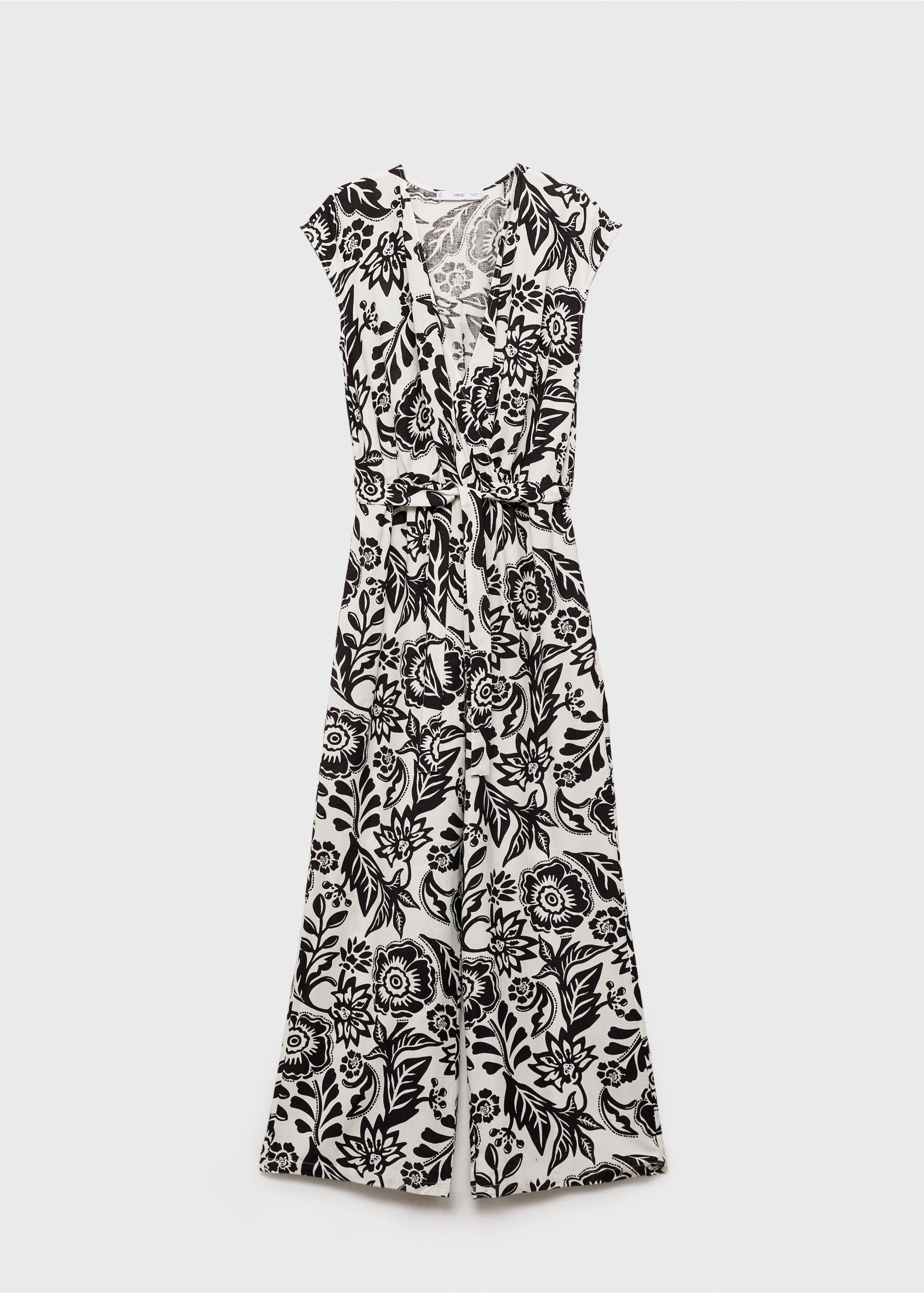 Belt printed jumpsuit - Article without model, White. Ref: 87070579-00.