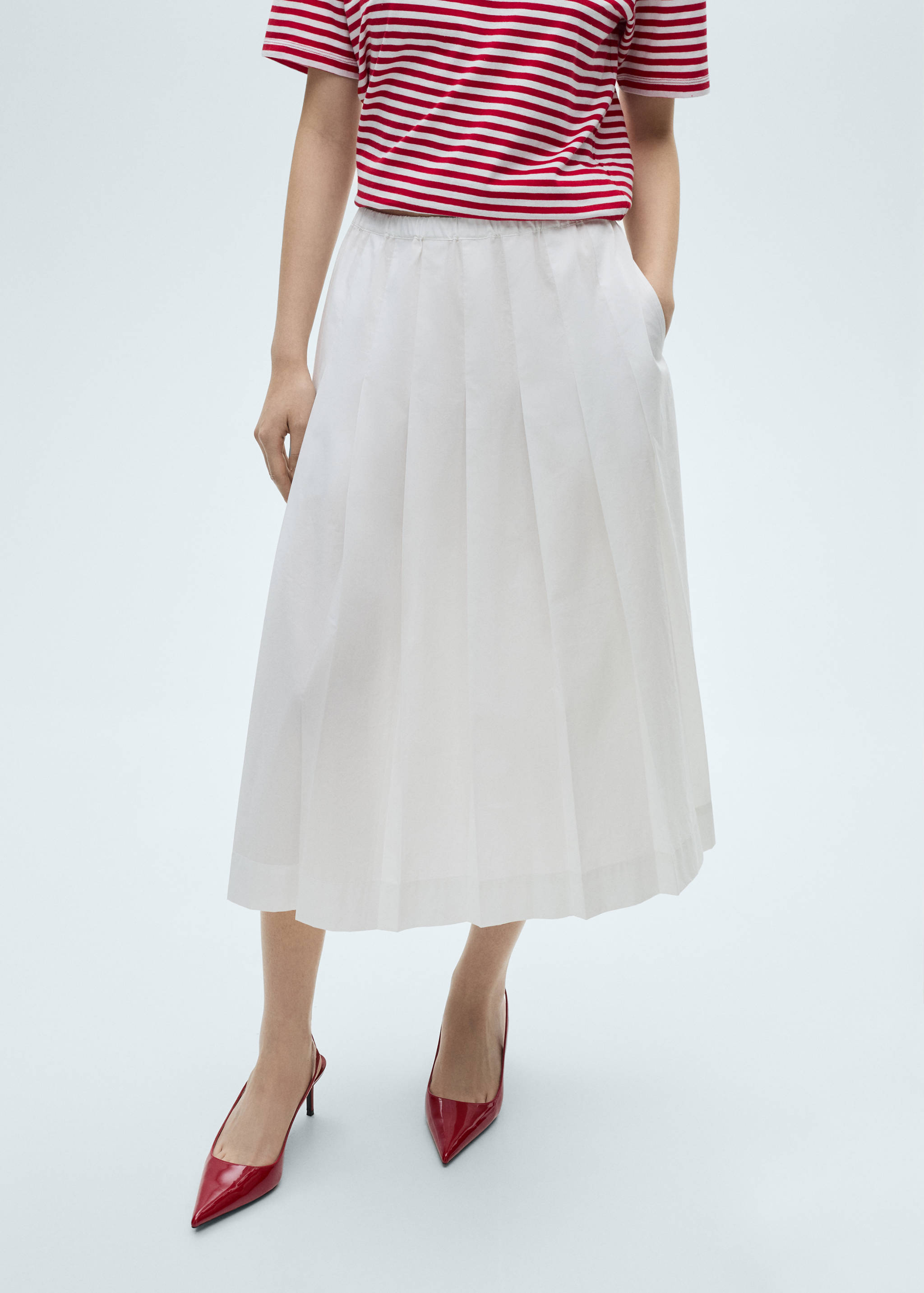 Cotton pleated skirt - Medium plane