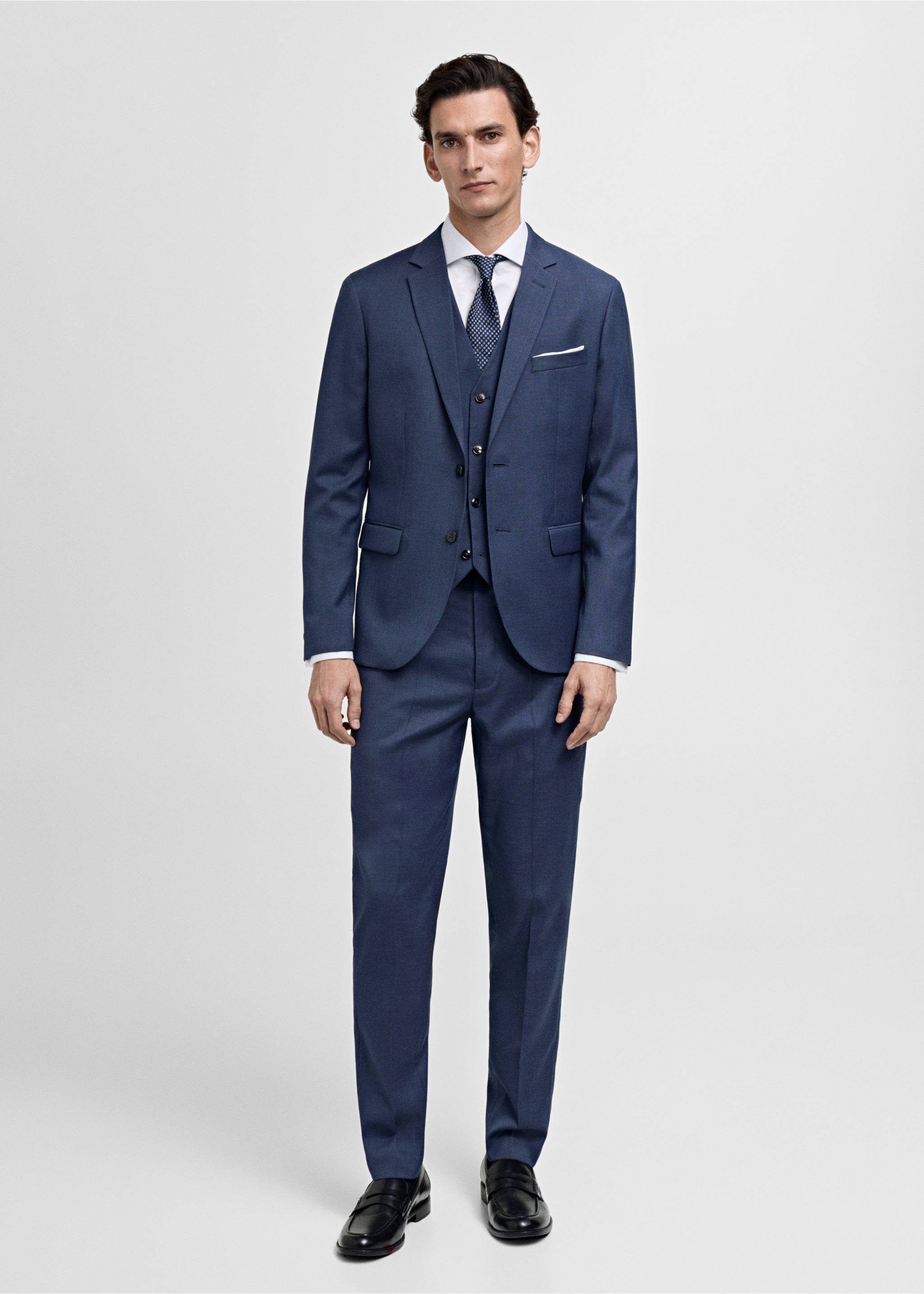 Костюмный жилет Paris super slim fit - Общий план, Чернильный. Ref: 87070584-00.