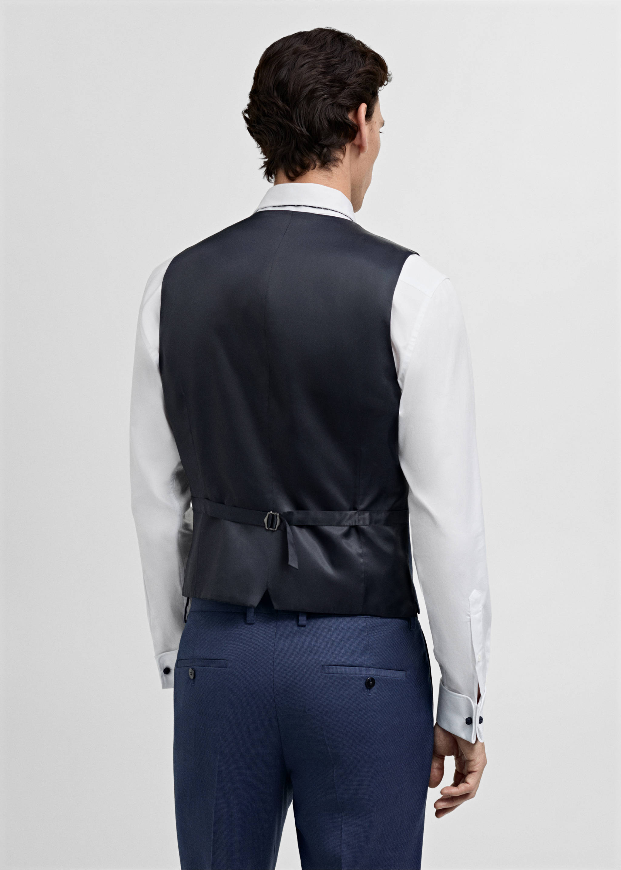 Костюмный жилет Paris super slim fit - Обратная сторона изделия, Чернильный. Ref: 87070584-00.