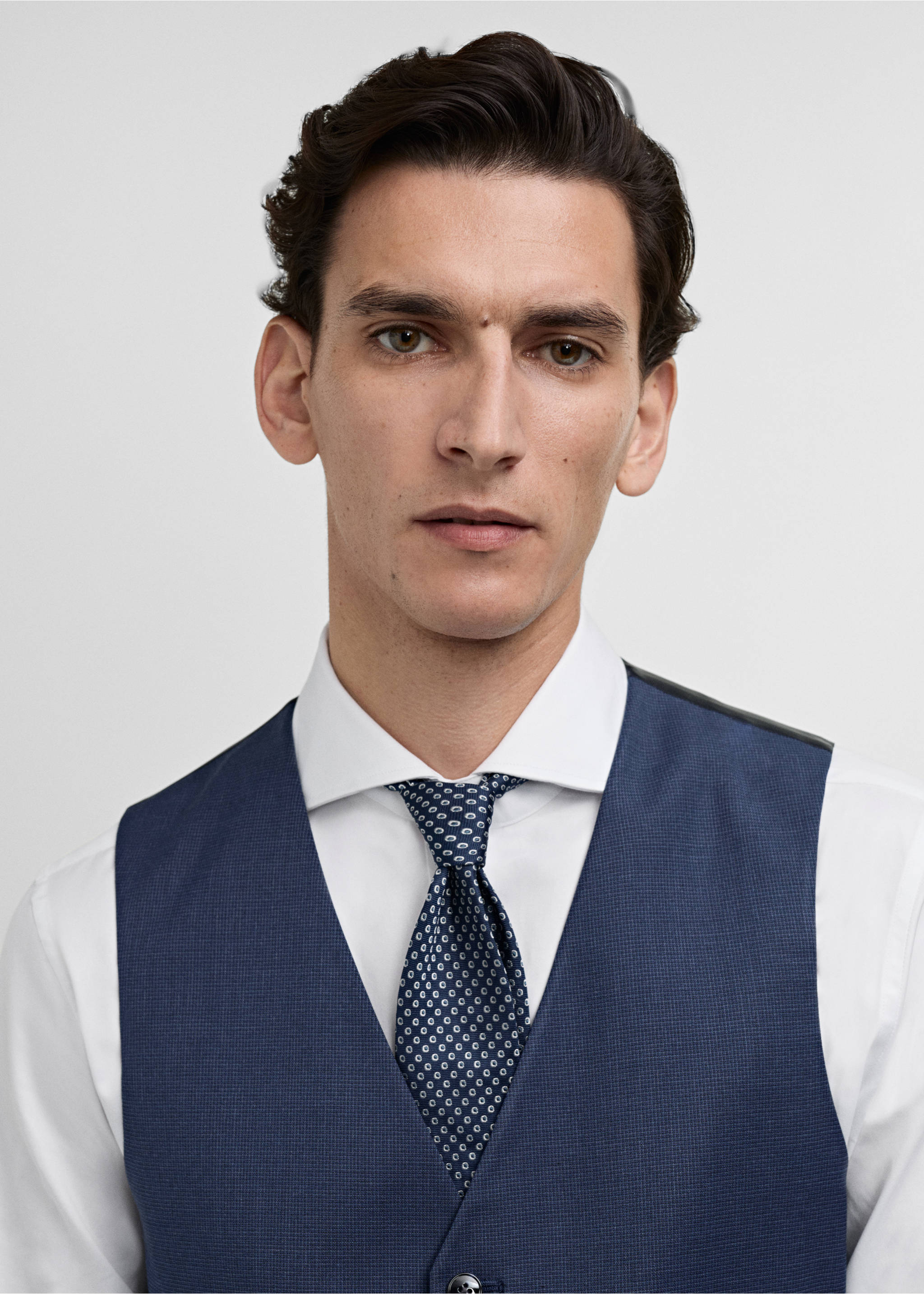 Костюмный жилет Paris super slim fit - Деталь изделия 1, Чернильный. Ref: 87070584-00.
