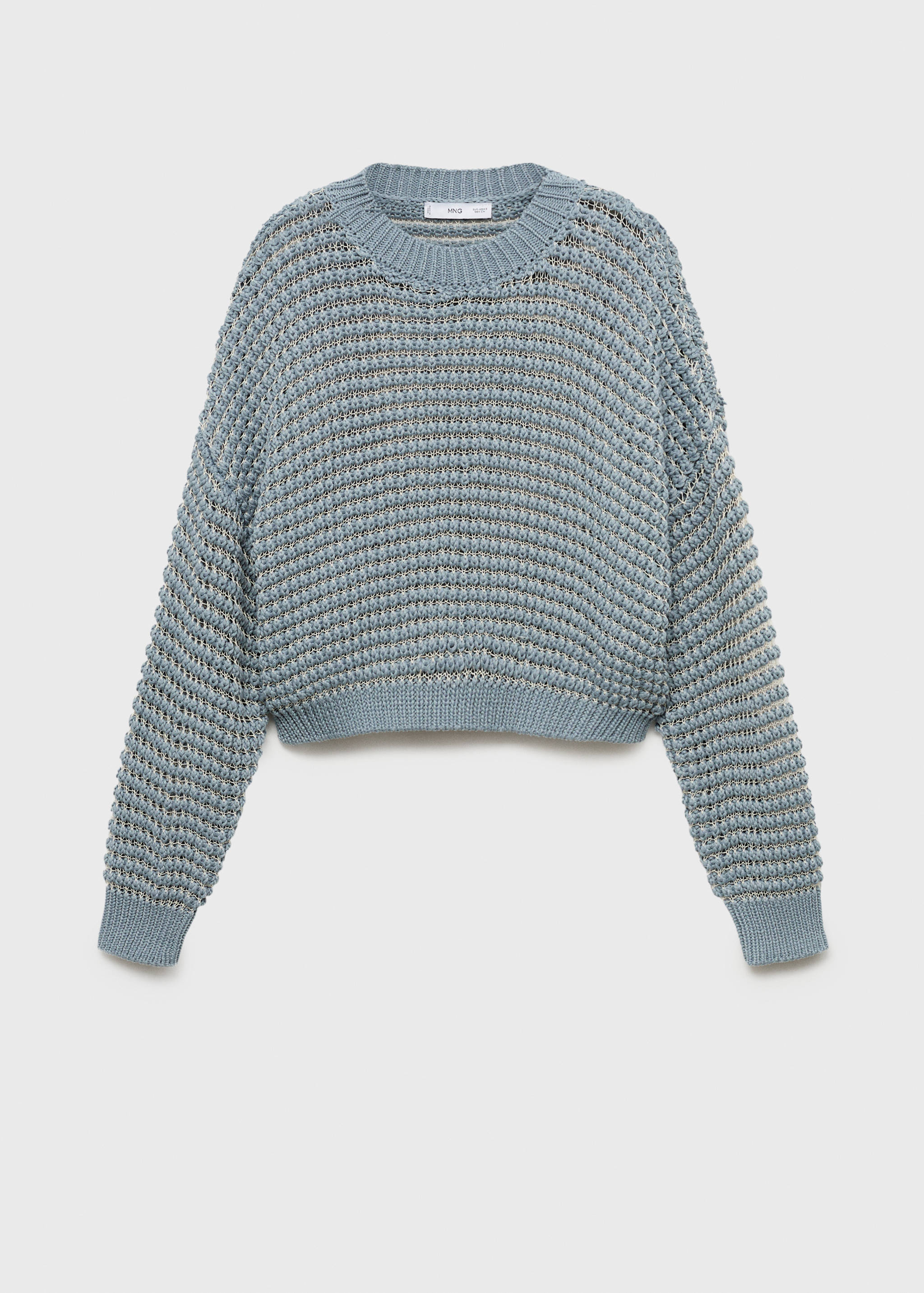 Oversized knitted sweater with lace accents - Article without model