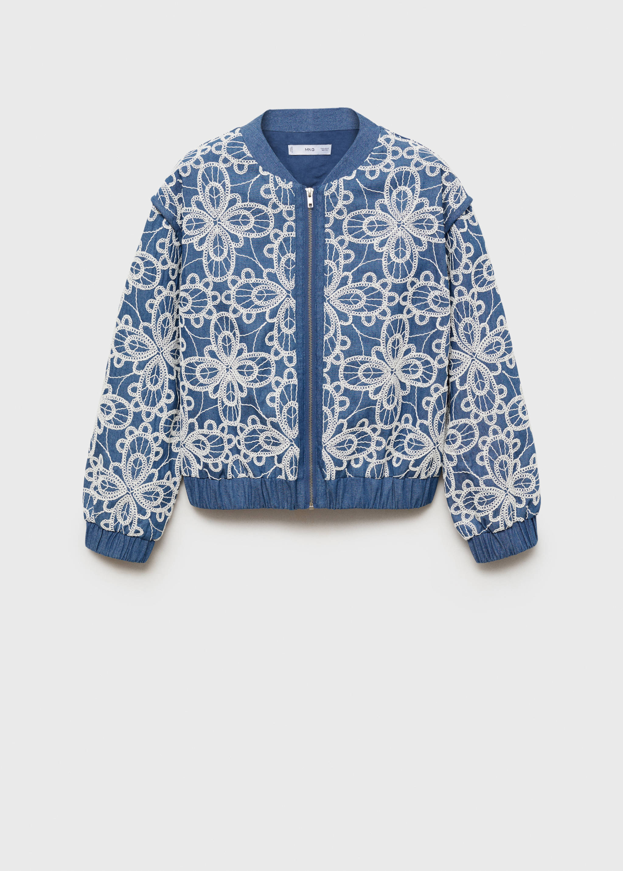 Floral-embroidered cotton jacket - Article without model
