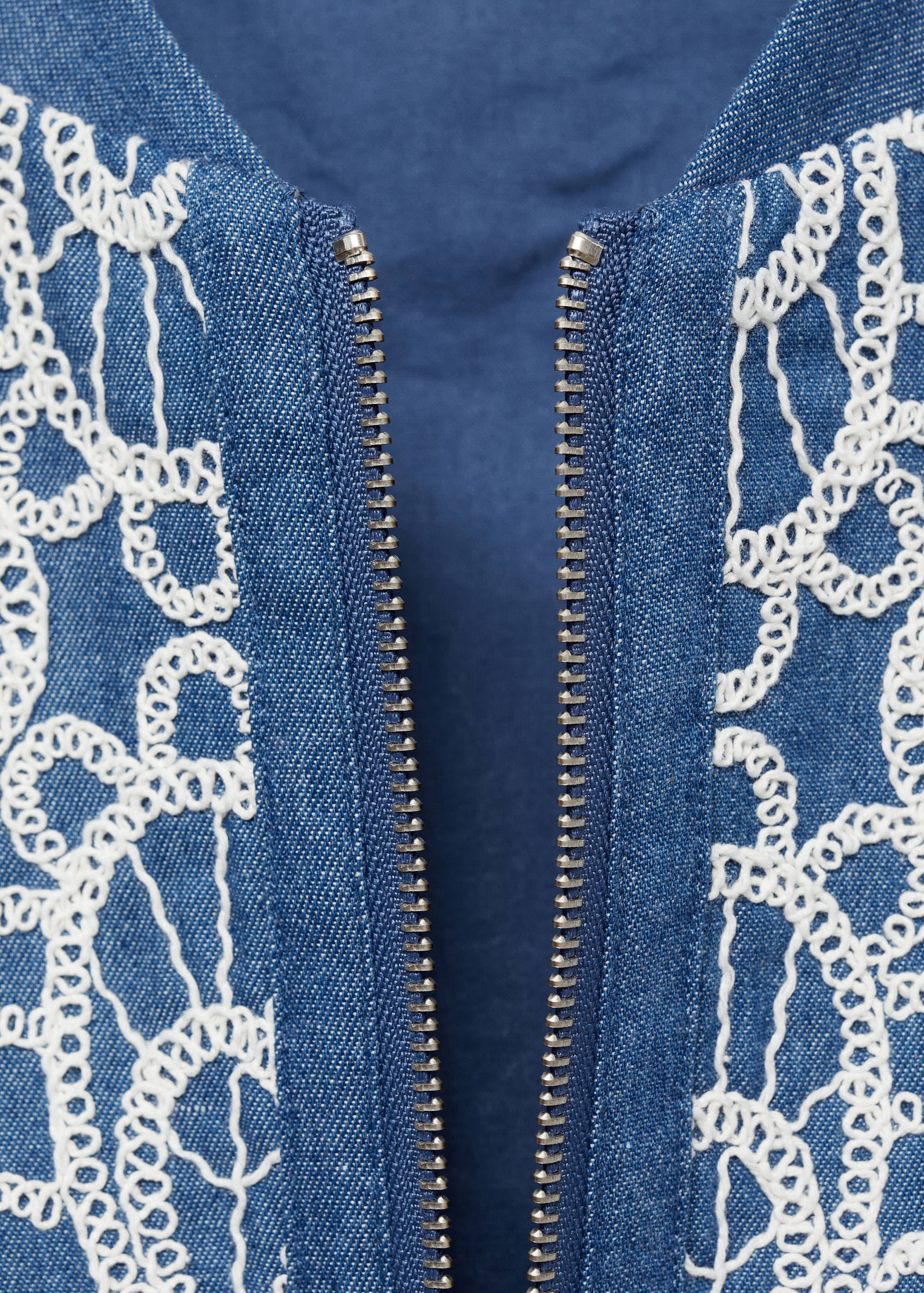 Floral-embroidered cotton jacket - Details of the article 8