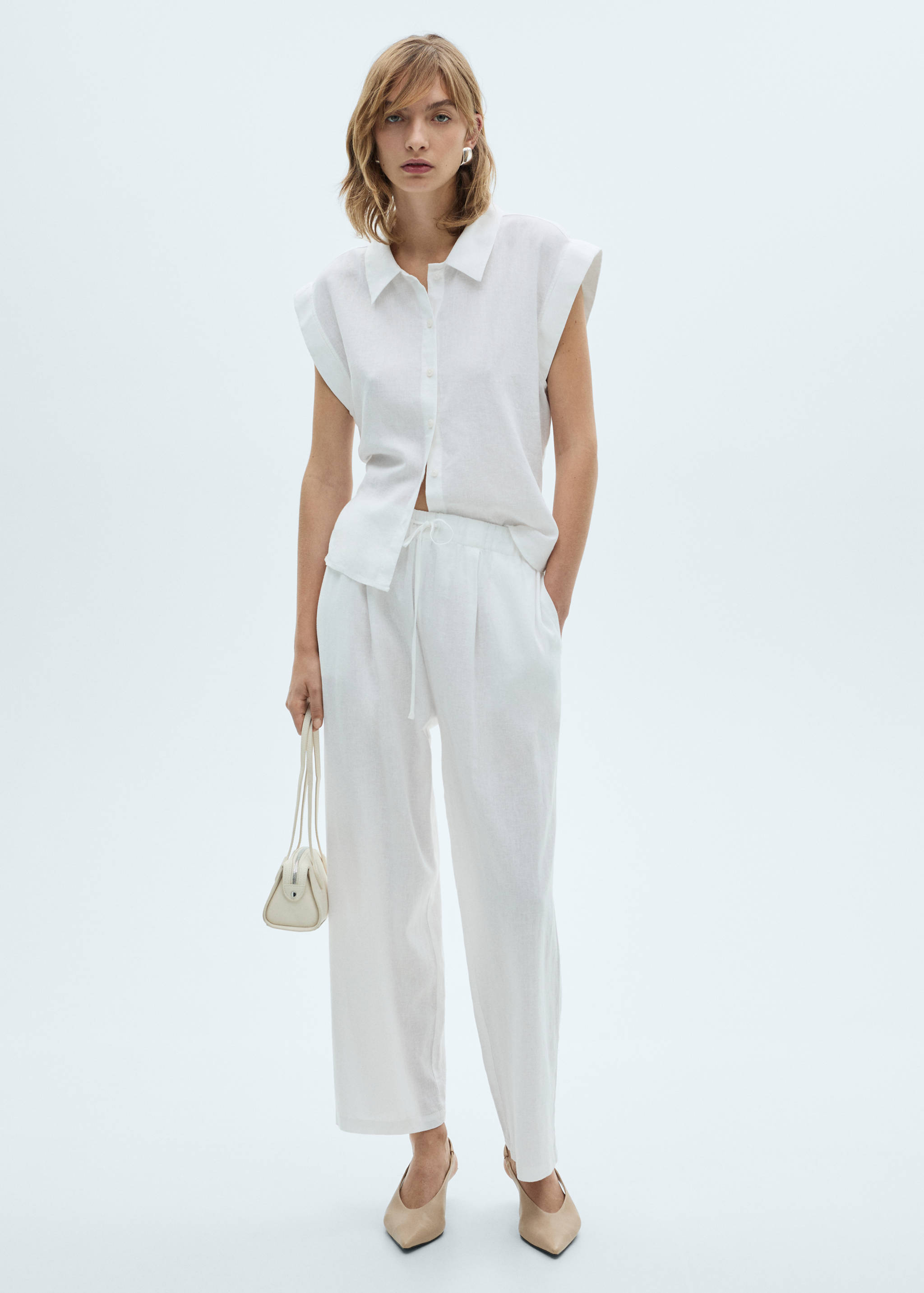 Flowing linen trousers - General plane