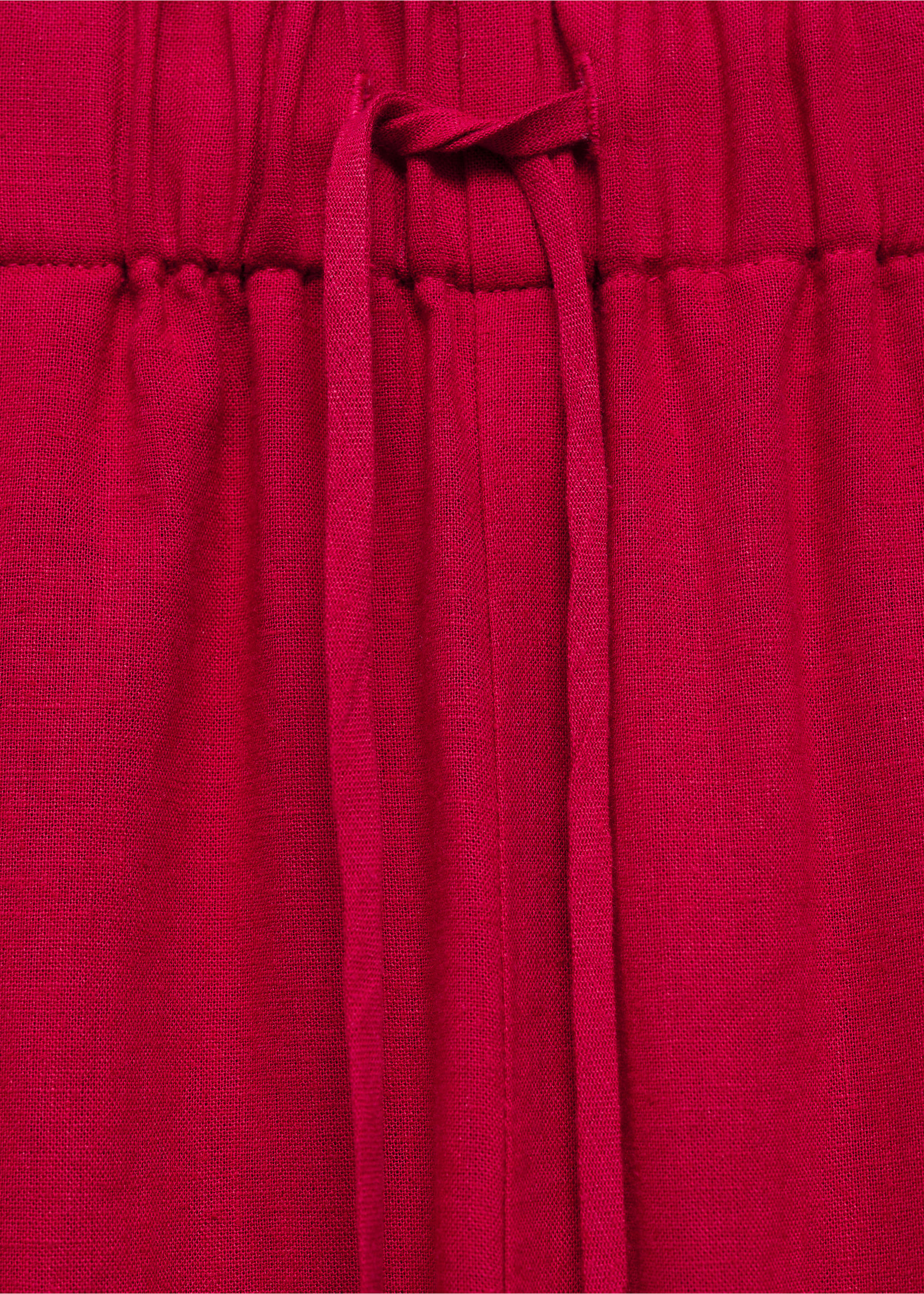 Flowing linen pants - Details of the article 8, Fuchsia. Ref: 87070590-00.