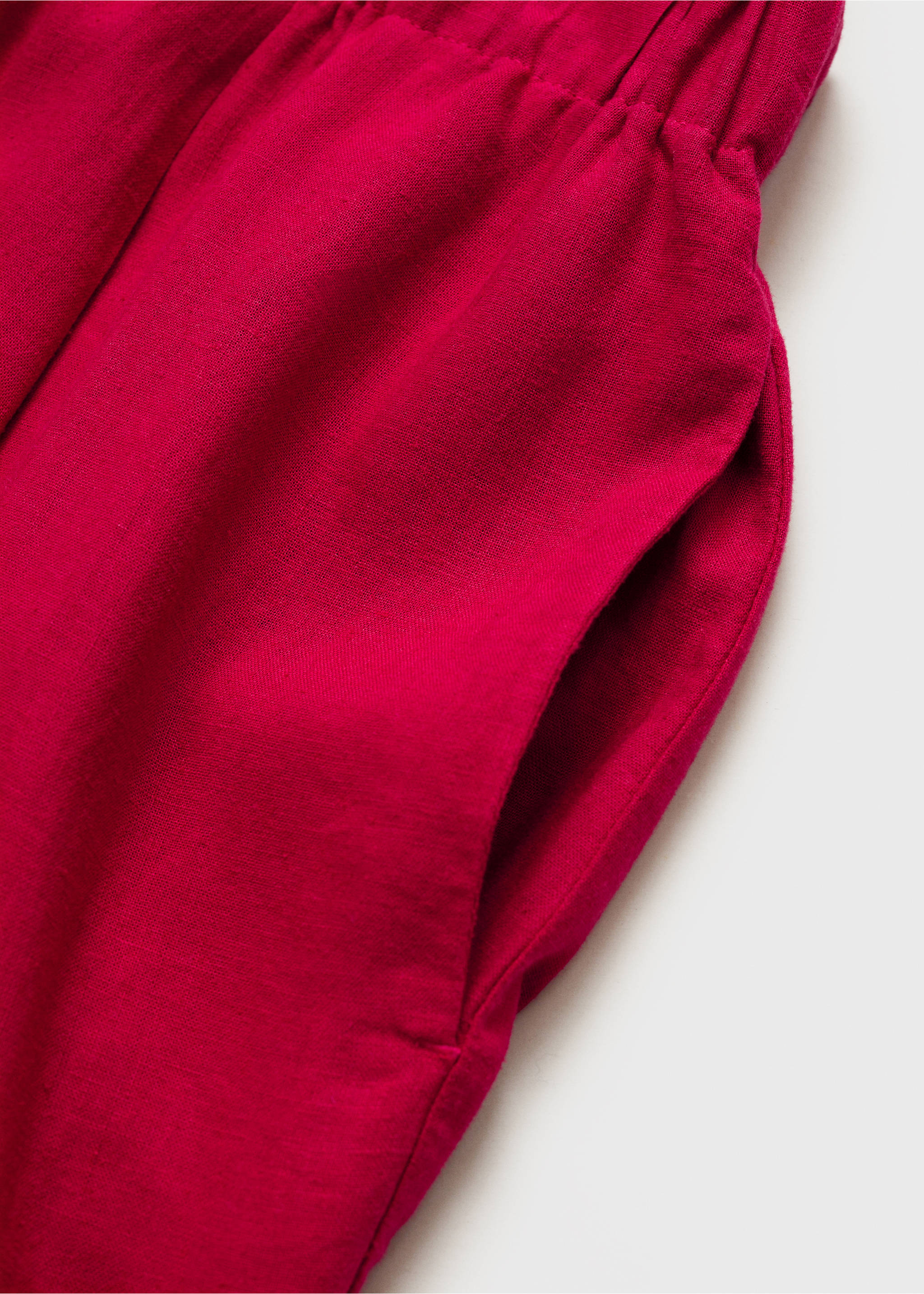 Flowing linen pants - Details of the article 0, Fuchsia. Ref: 87070590-00.