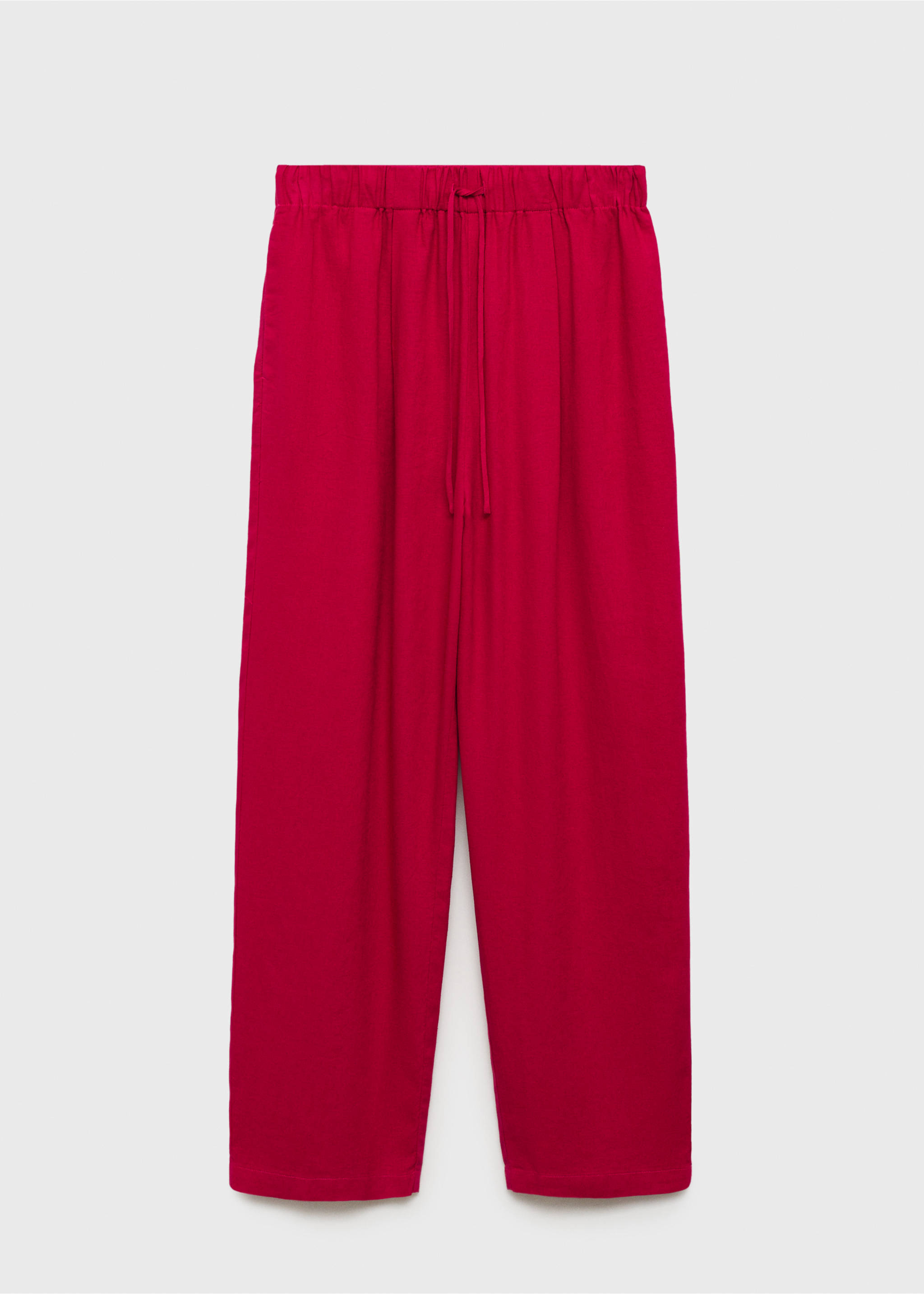 Flowing linen pants - Article without model, Fuchsia. Ref: 87070590-00.