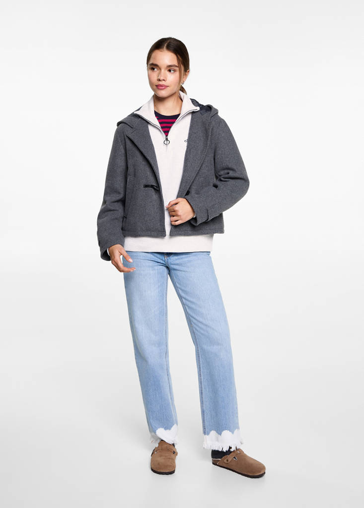 Message zip hood sweatshirt — Light Heather Grey