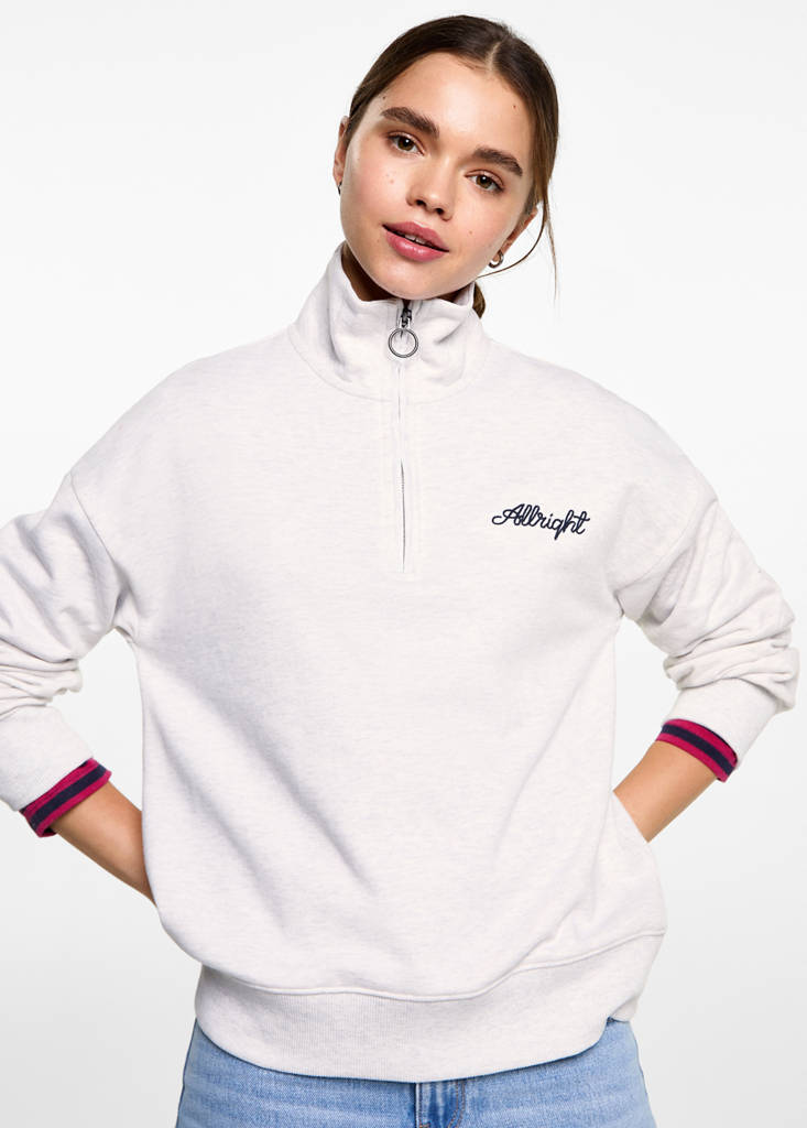 Message zip hood sweatshirt — Light Heather Grey