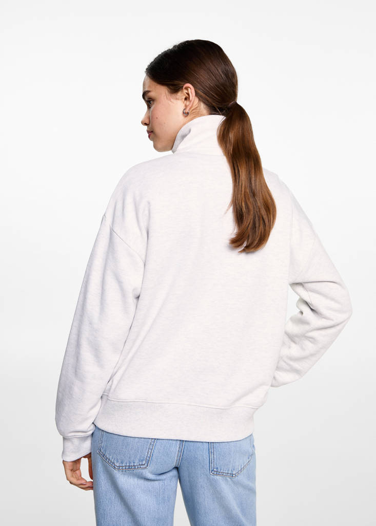 Message zip hood sweatshirt — Light Heather Grey