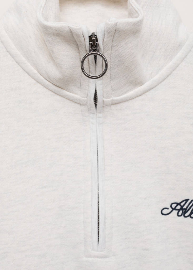 Message zip hood sweatshirt — Light Heather Grey
