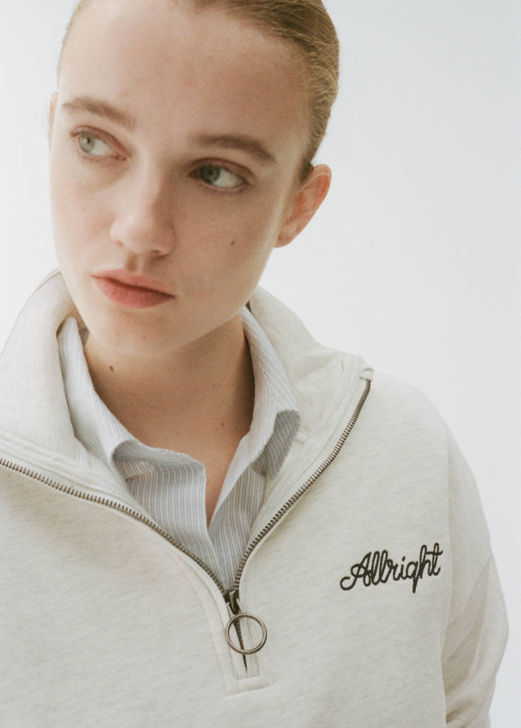 Message zip hood sweatshirt — Light Heather Grey