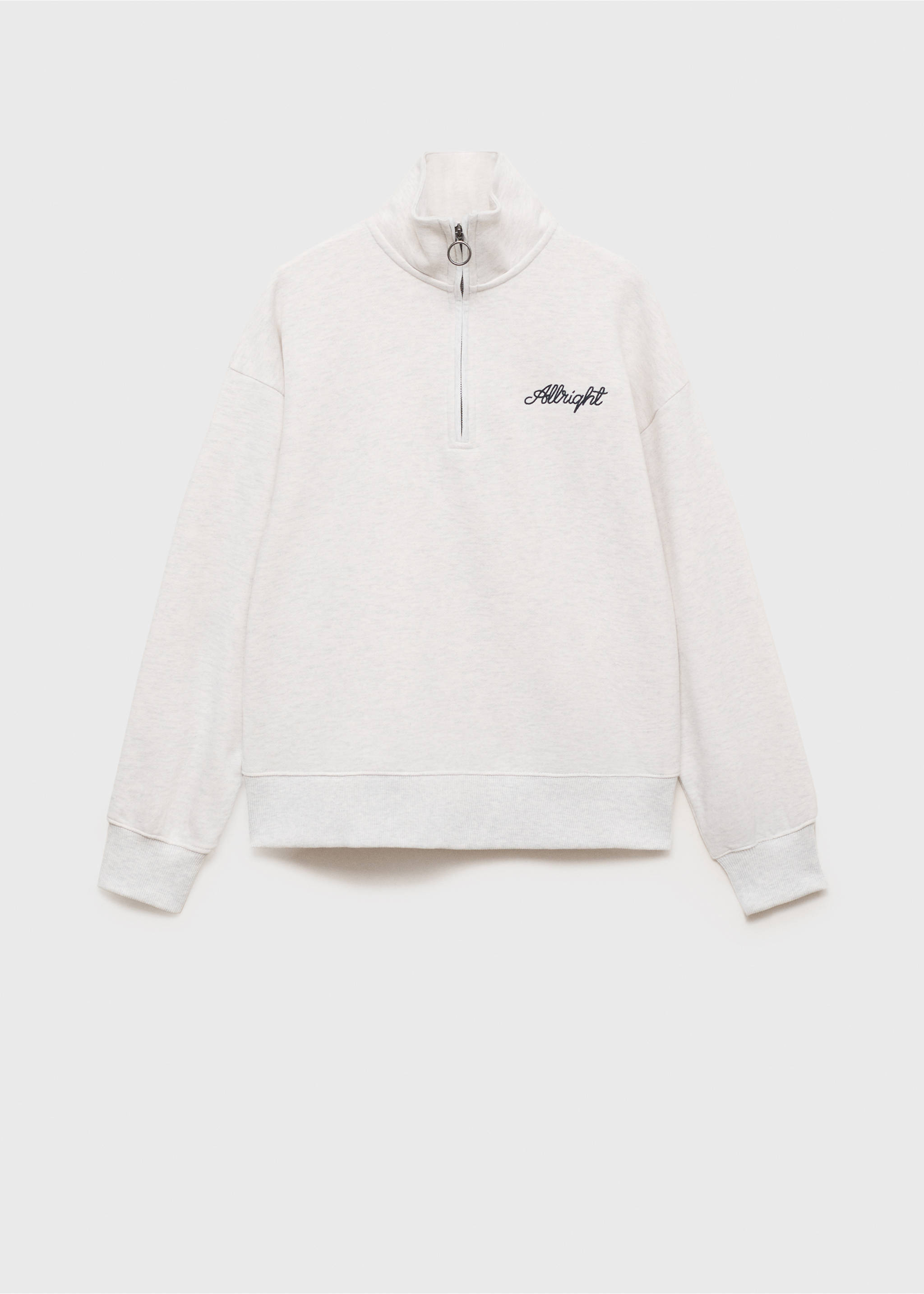 Sudadera cremallera mensaje - Artículo sin modelo, Gris claro vigoré. Ref: 87070592-00.