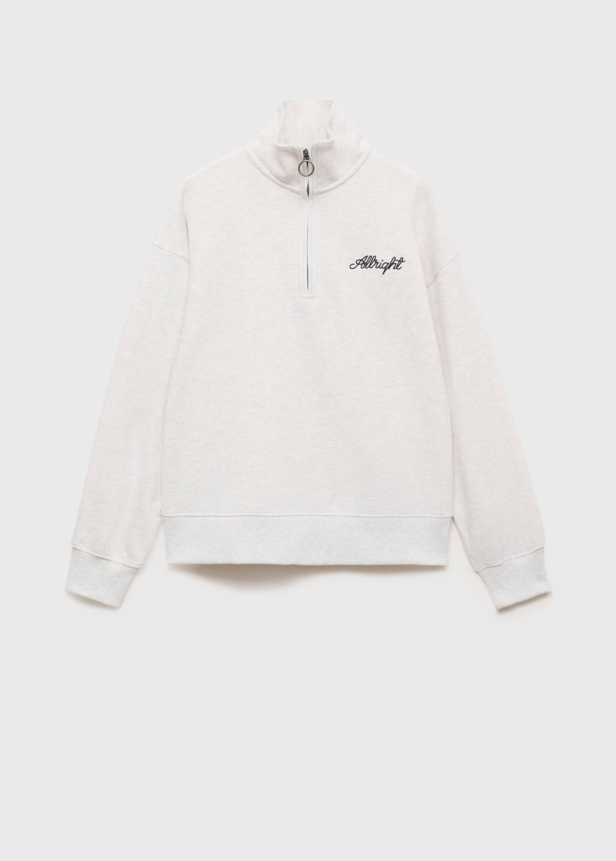 Message zip hood sweatshirt — Light Heather Grey