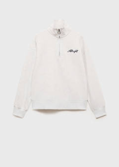 Message zip hood sweatshirt — Light Heather Grey 4
