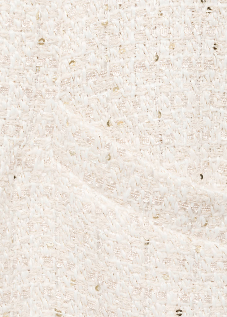 Short-sleeved tweed jumpsuit — Ecru