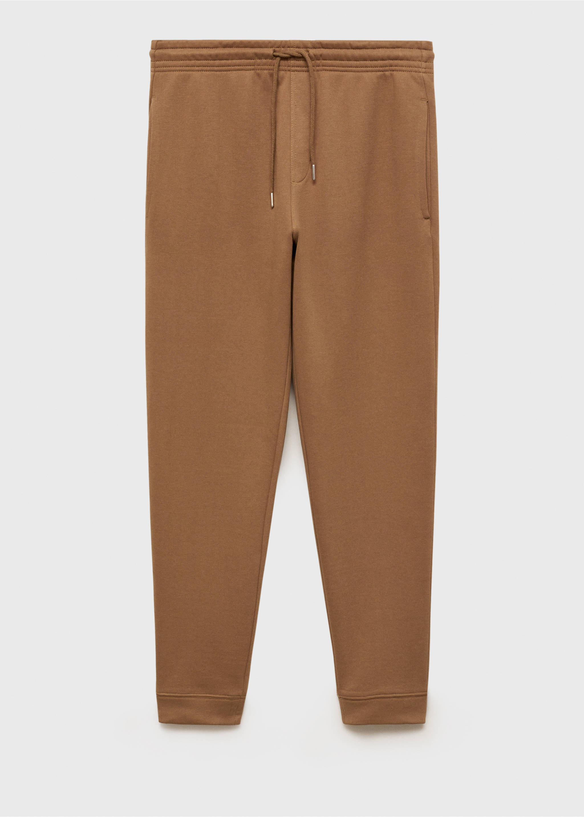 Fırçalı elastik belli jogger pantolon - Modelsiz ürün, Orta Kahverengi. Ref: 87070600-00.